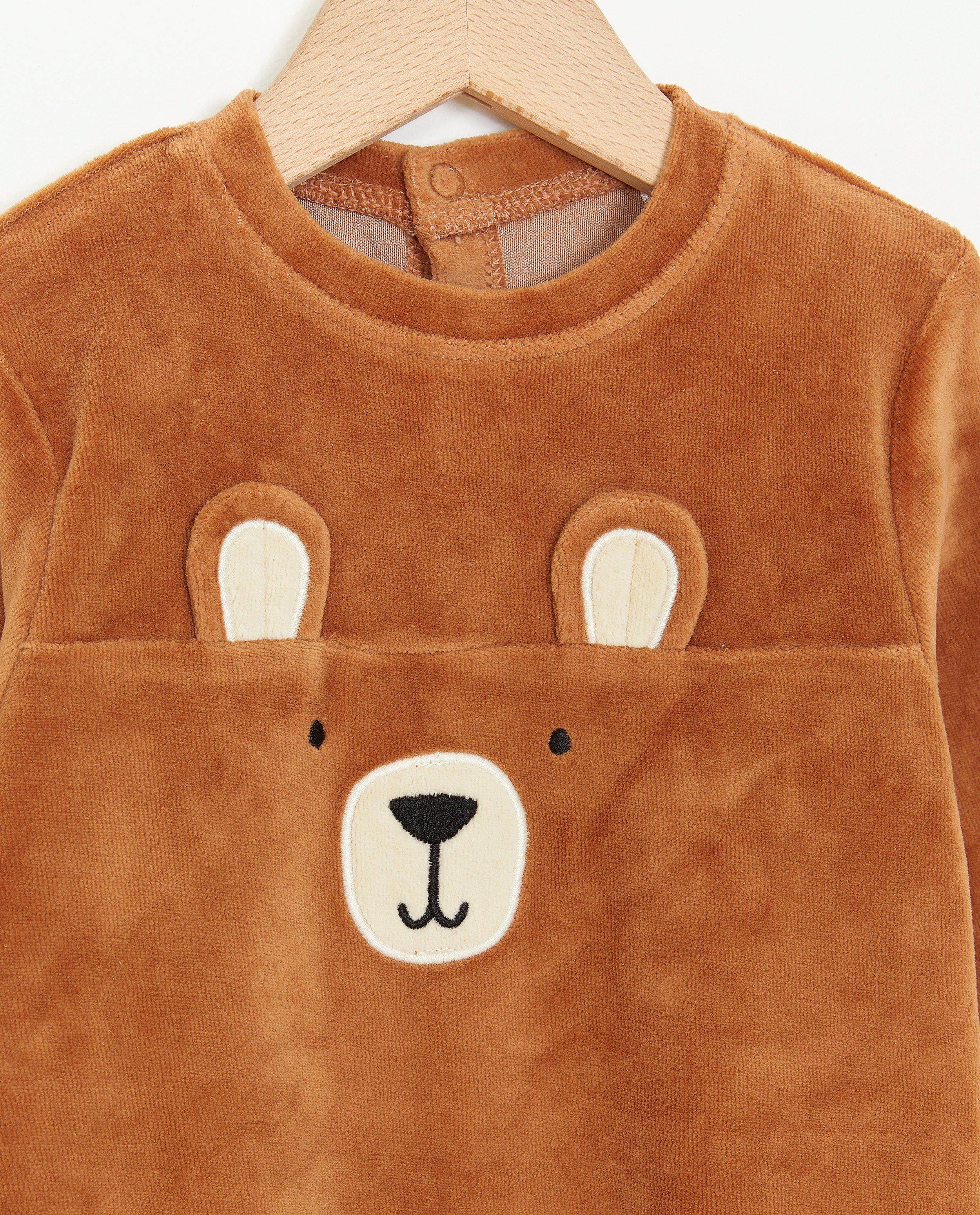 Pyjamas - Combinaison brune à imprimé d’ours