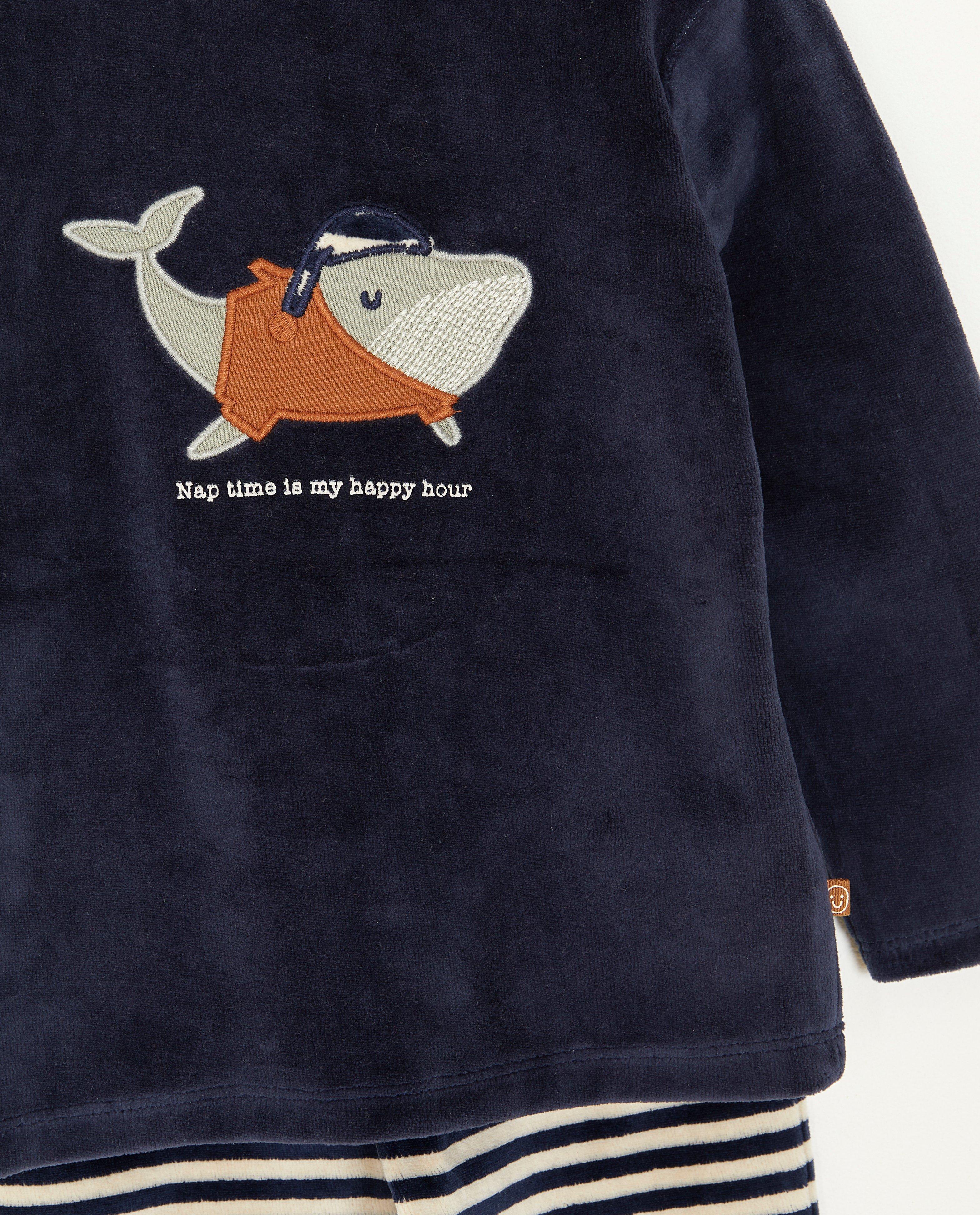 Pyjamas - Pyjama bleu foncé à imprimé à baleines