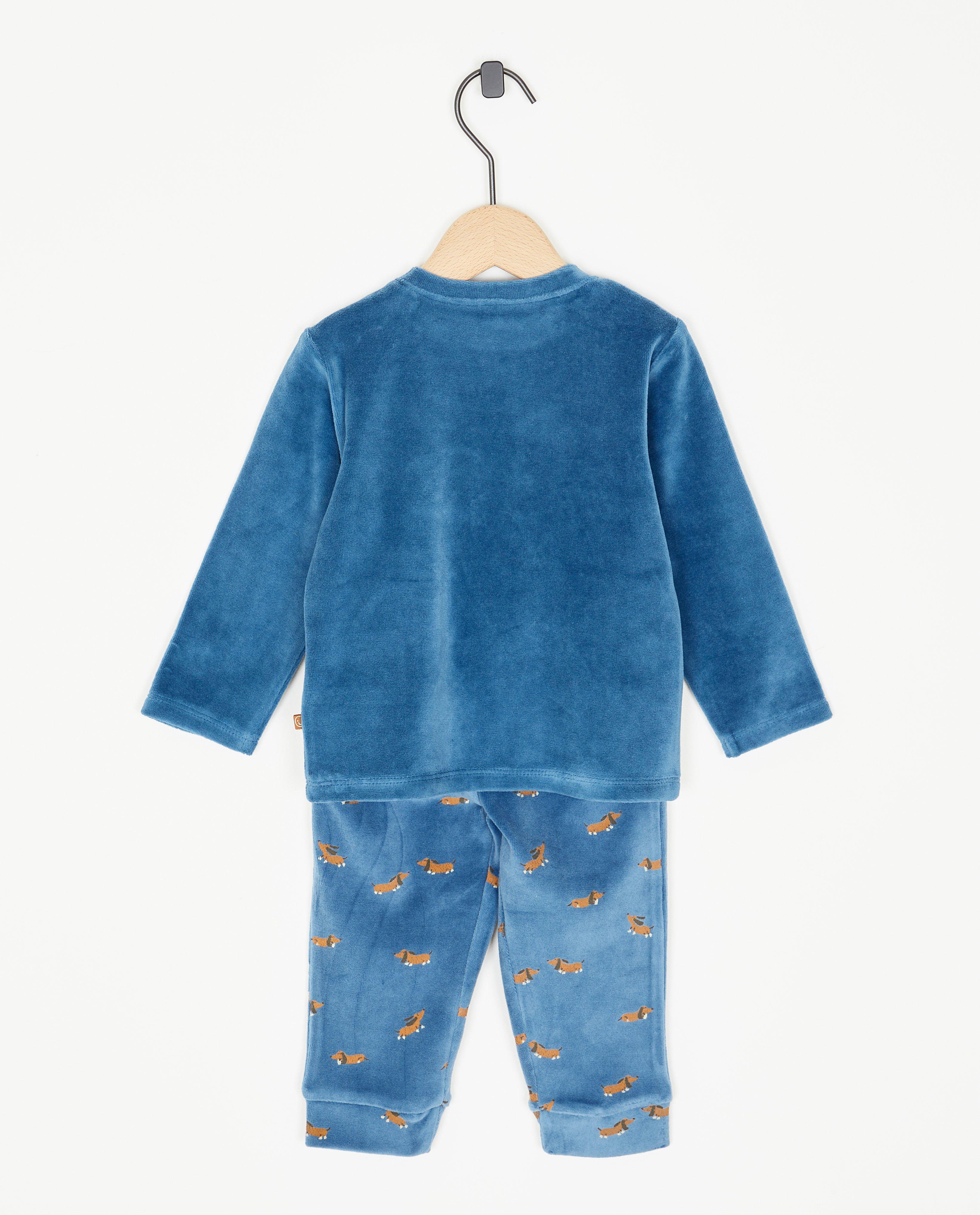 Pyjamas - Pyjama bleu à imprimé à chiens