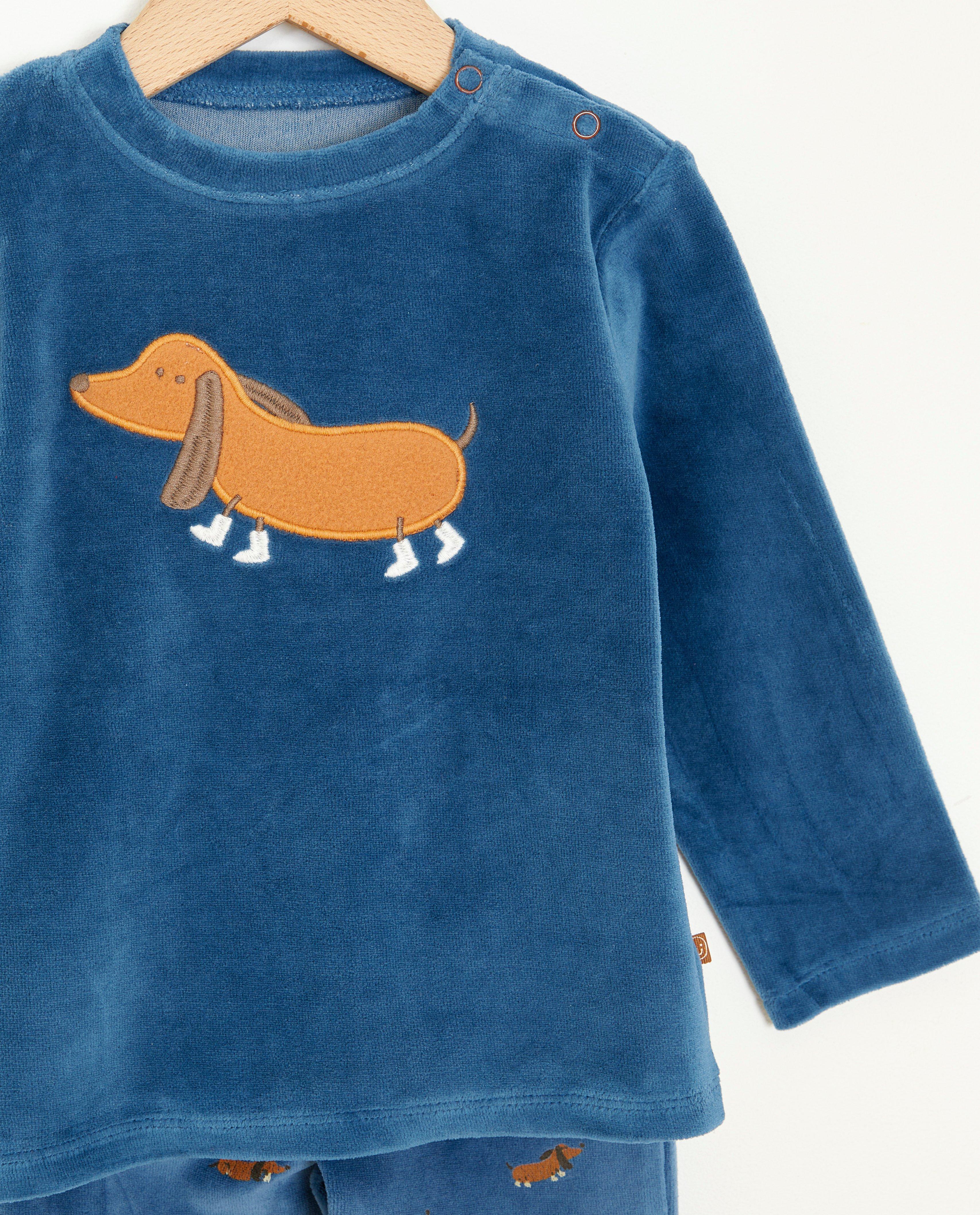 Pyjamas - Pyjama bleu à imprimé à chiens