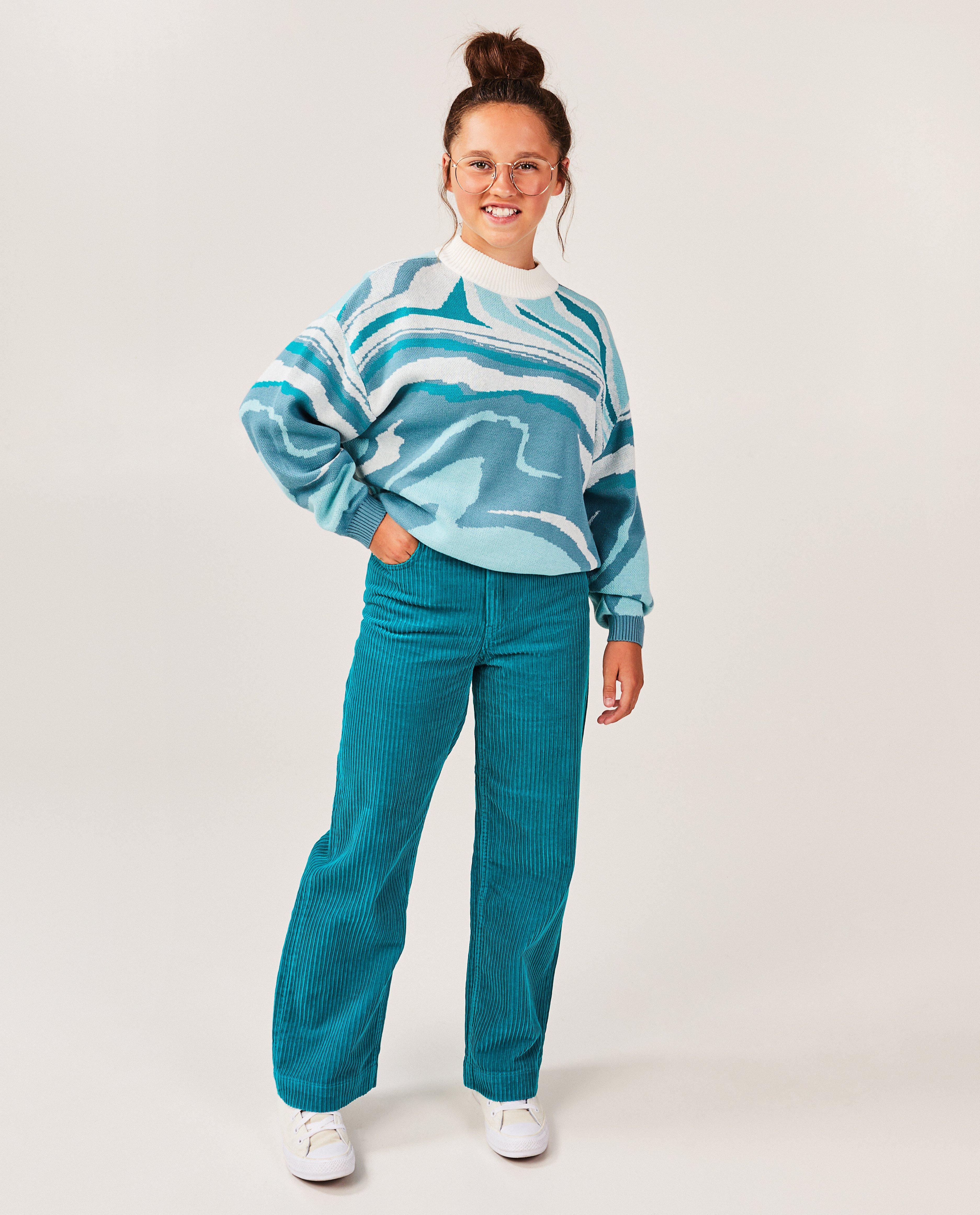 Pantalon bleu-vert, straight fit - null - Like Me