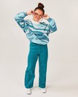 Pantalons - Pantalon bleu-vert, straight fit