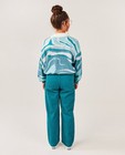 Broeken - Blauwgroene broek, straight fit