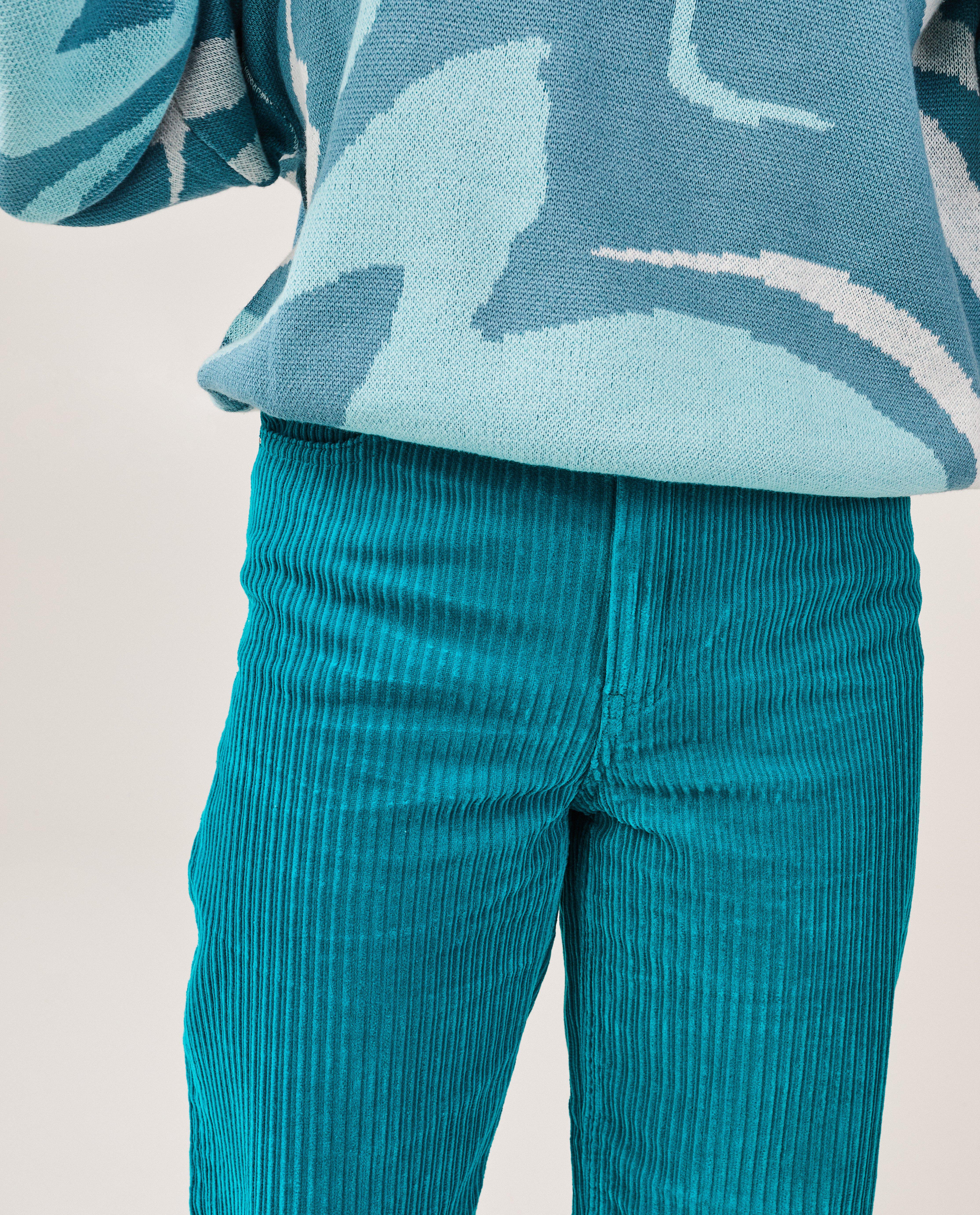 Pantalons - Pantalon bleu-vert, straight fit