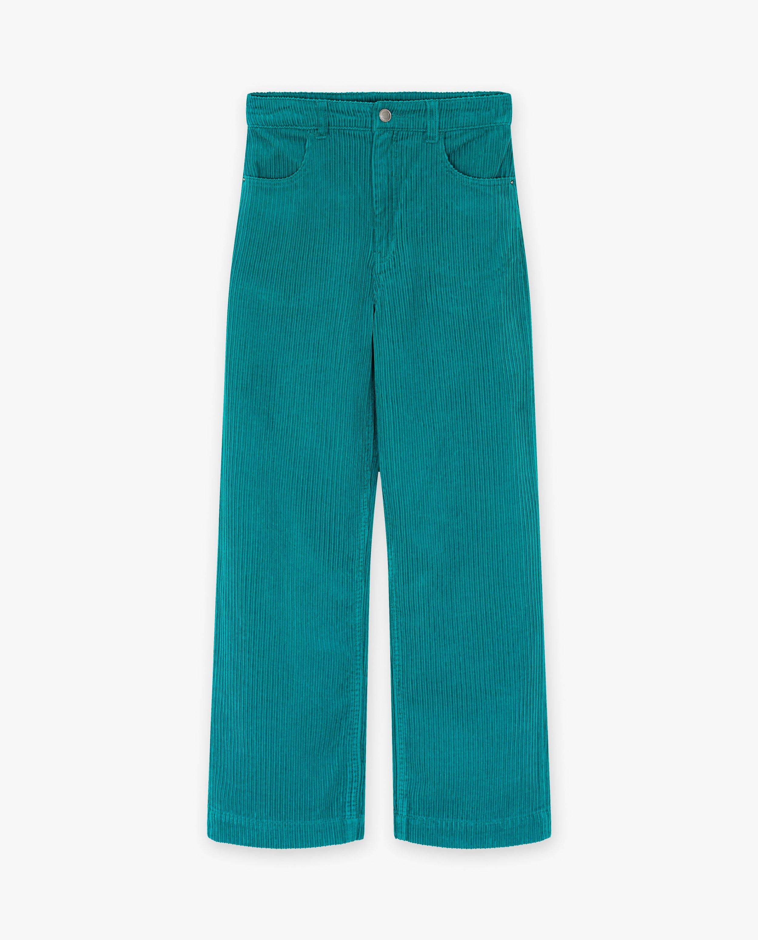 Pantalons - Pantalon bleu-vert, straight fit