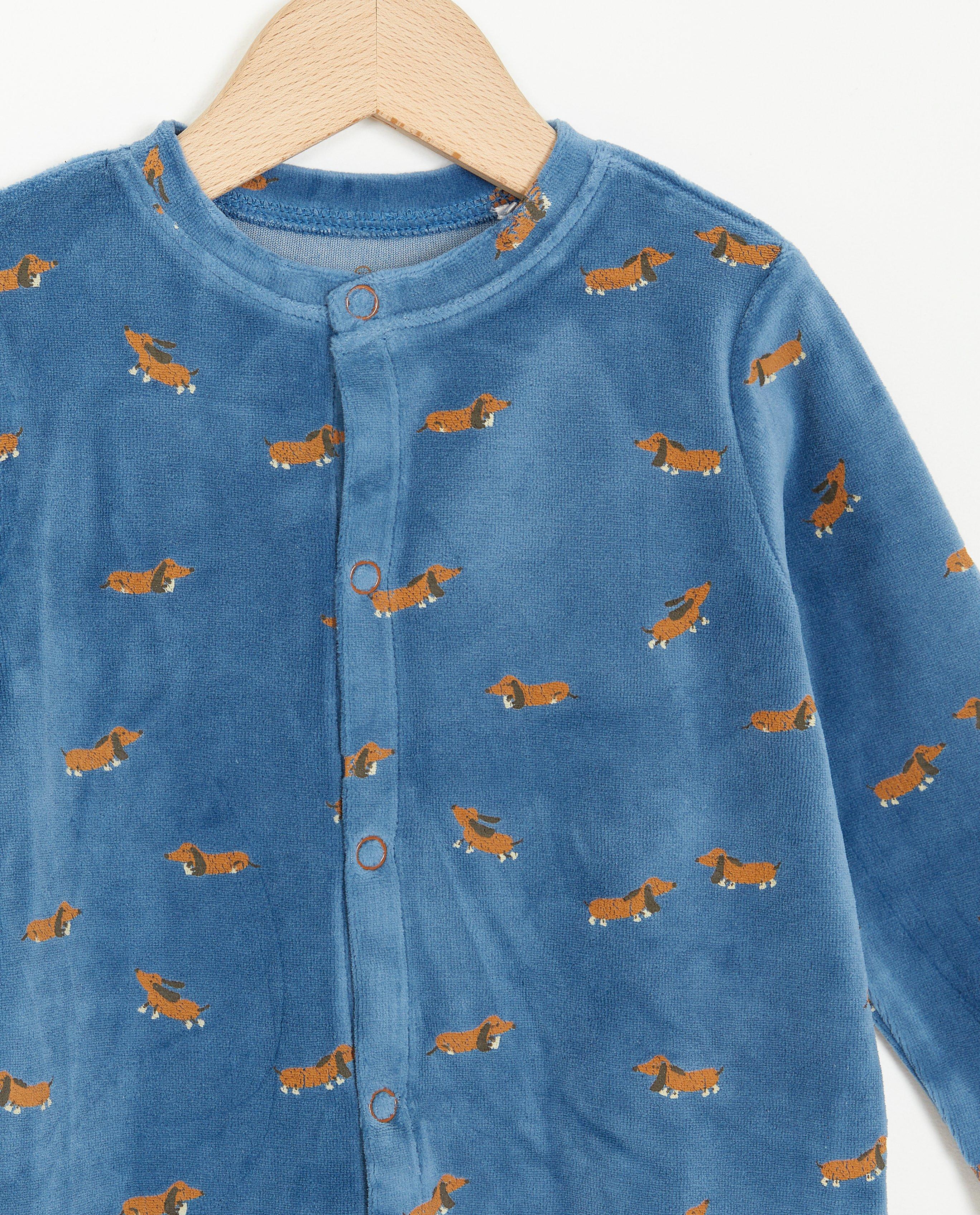 Nachtkleding - Fluwelen pyjama met hondenprint