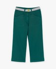 Jeans - Groene broek met riem, straight fit
