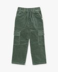 Pantalons - Pantalon vert côtelé, coupe cargo