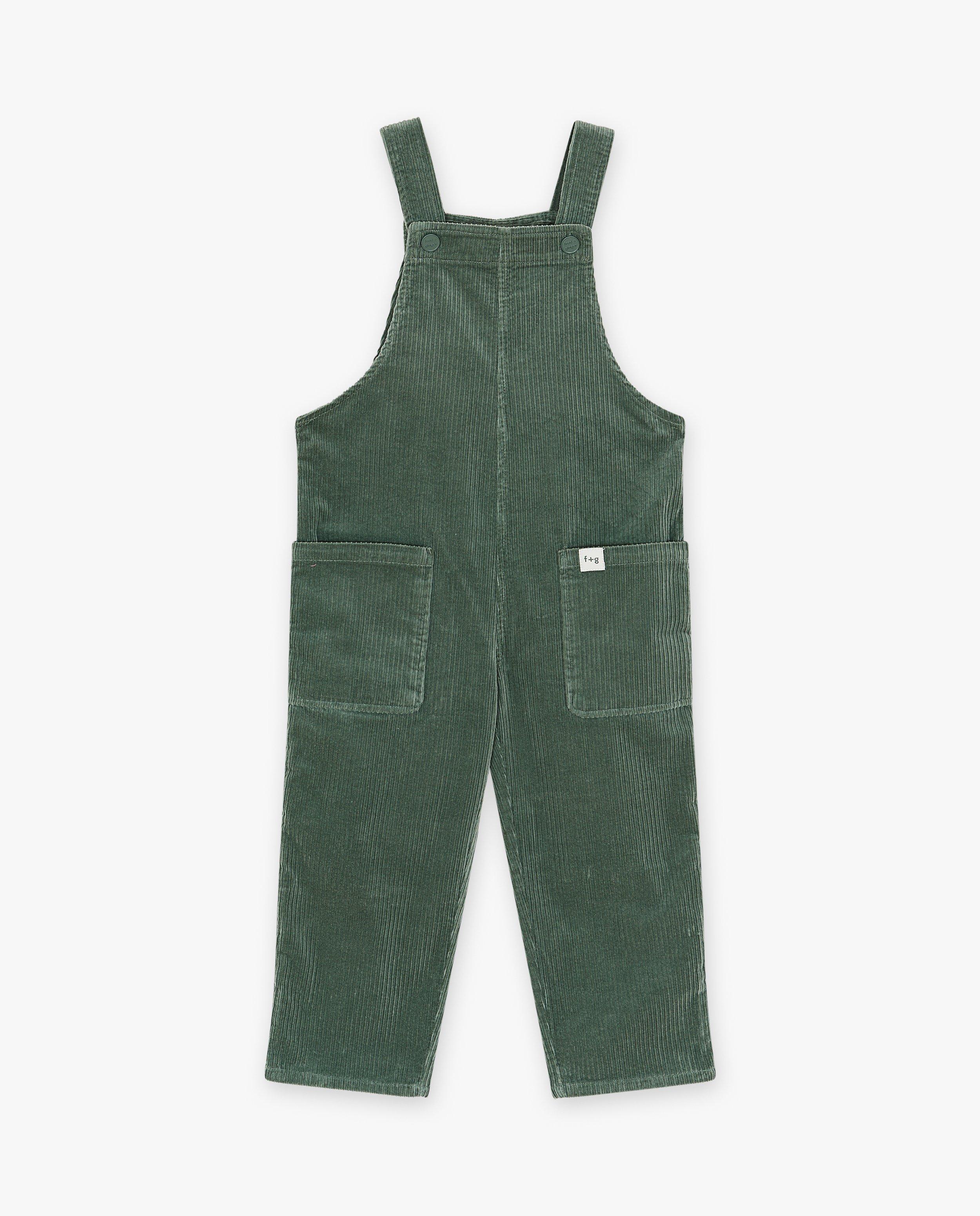 Jumpsuit - Groene salopette met rib