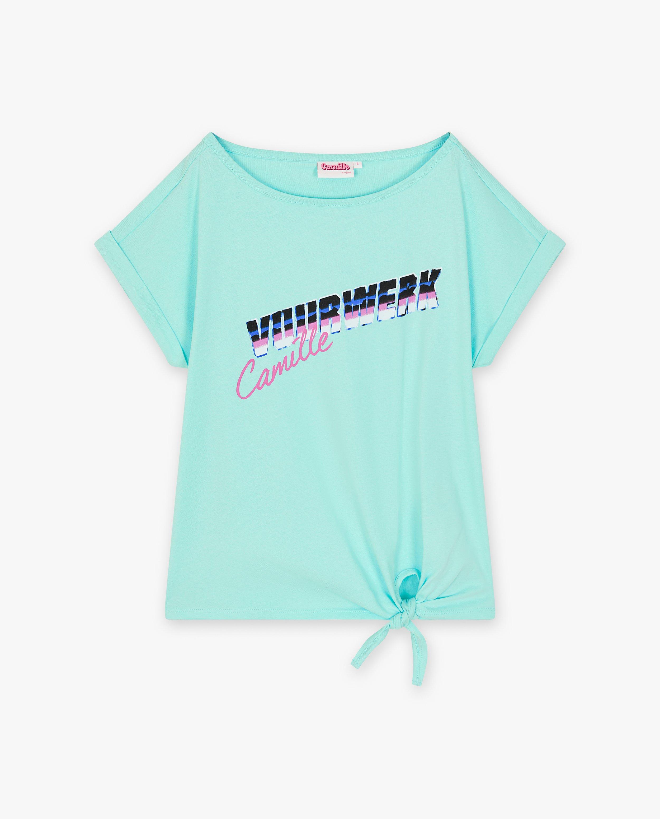 Turquoise T-shirt Vuurwerk, XS-XL - null - CAMILLE