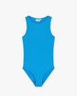 Blauw bodysuit met rib, XS-XL - null - CAMILLE