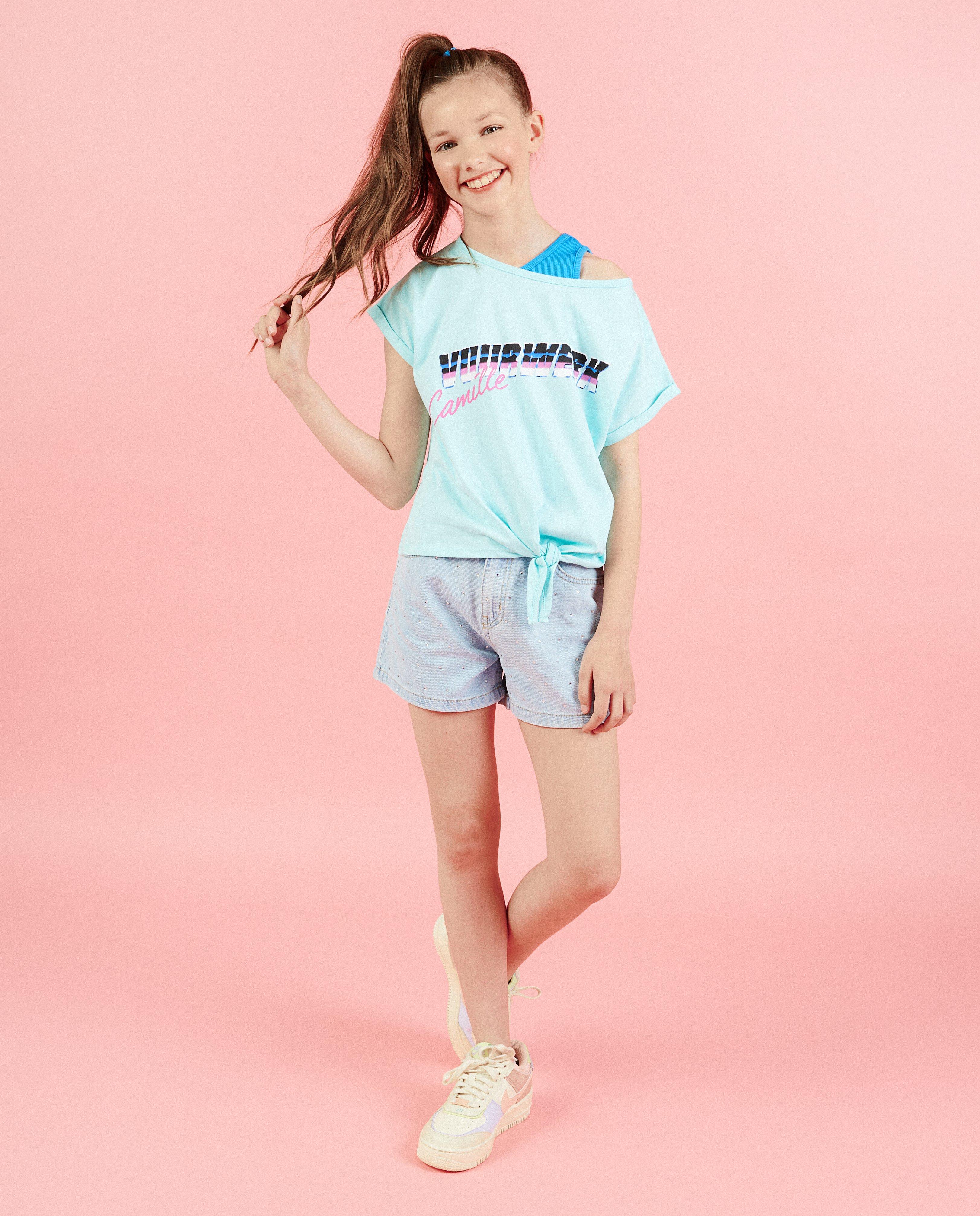 Turquoise T-shirt Vuurwerk - null - CAMILLE