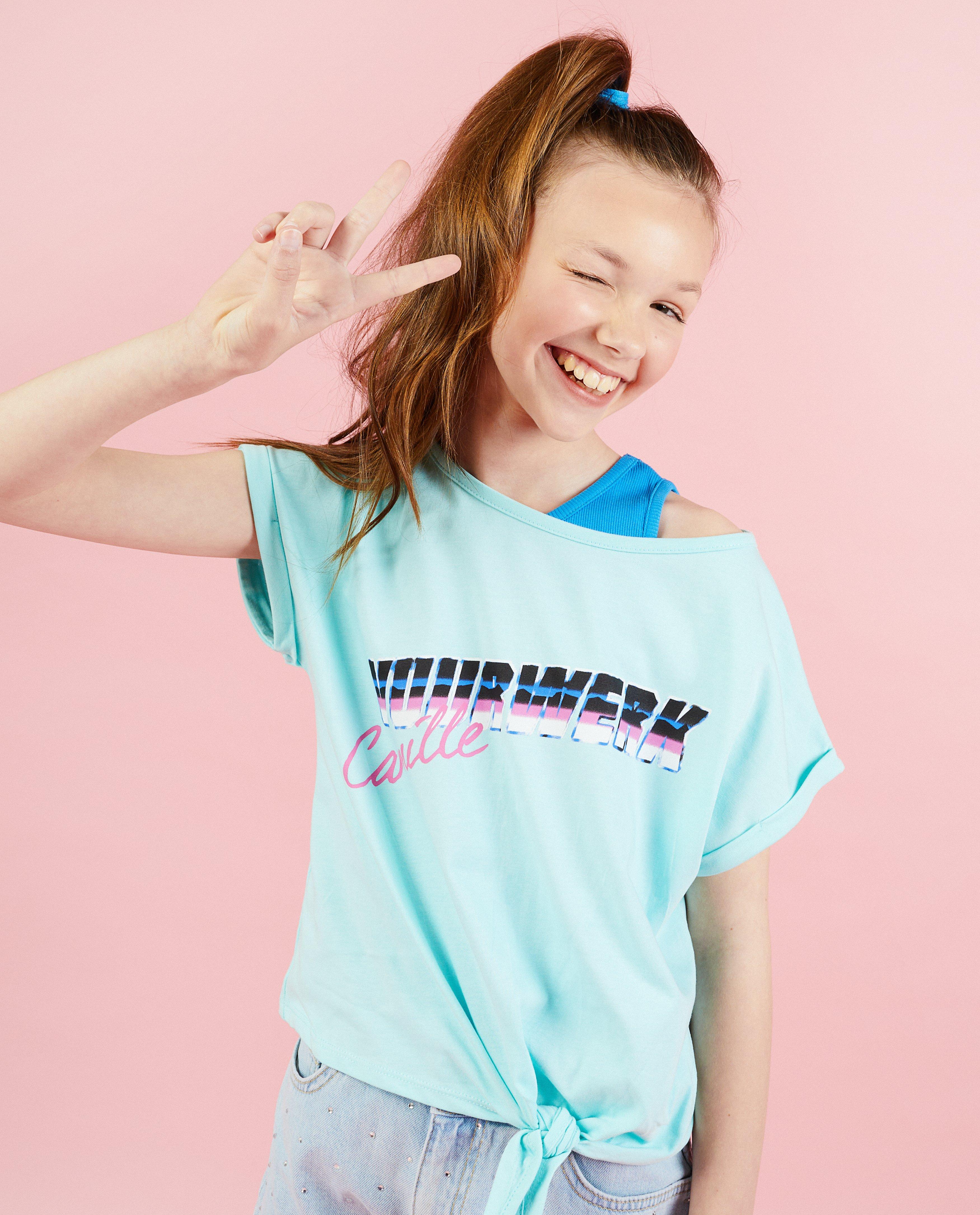 T-shirts - Turquoise T-shirt Vuurwerk
