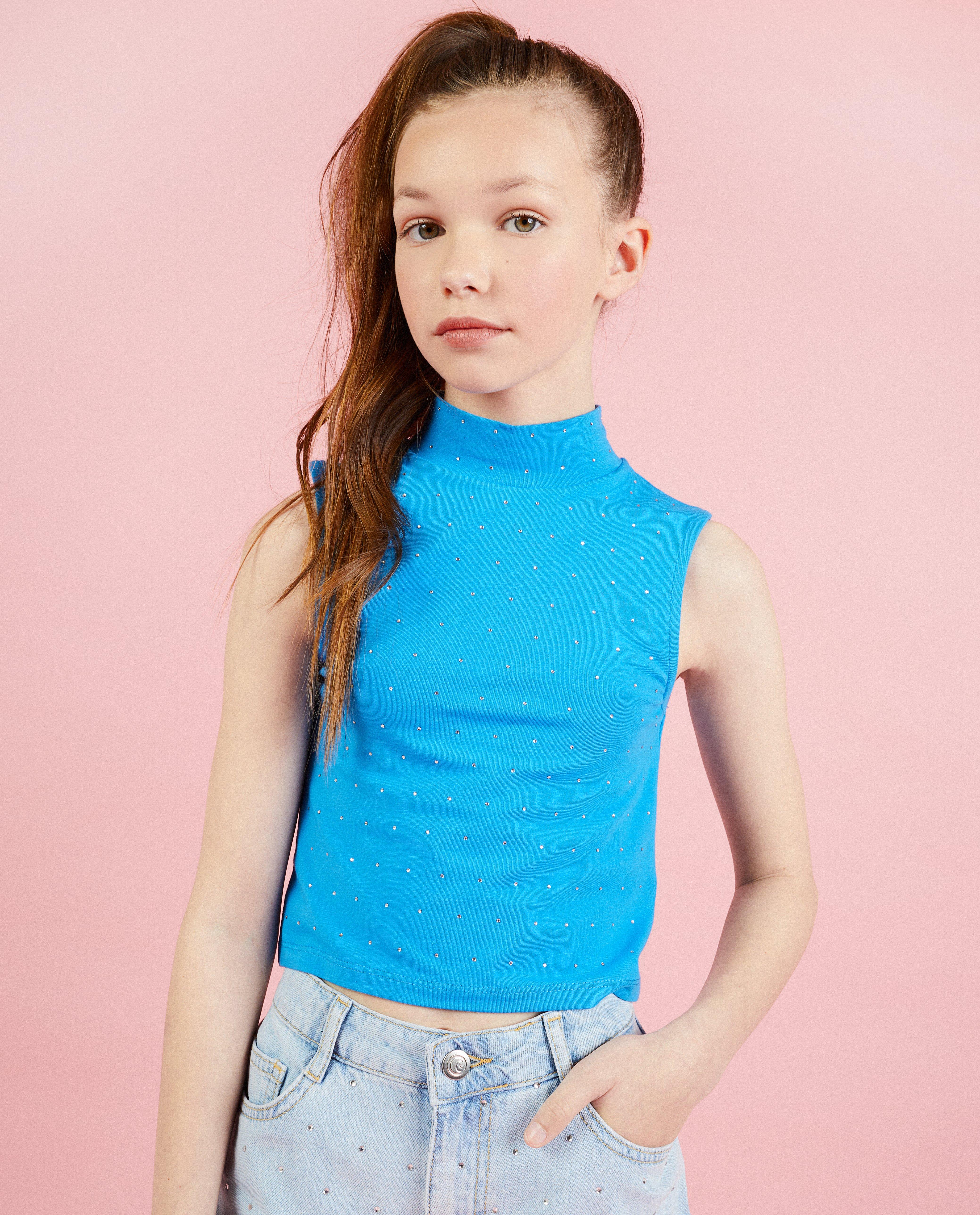 T-shirts - Top met strass-steentjes