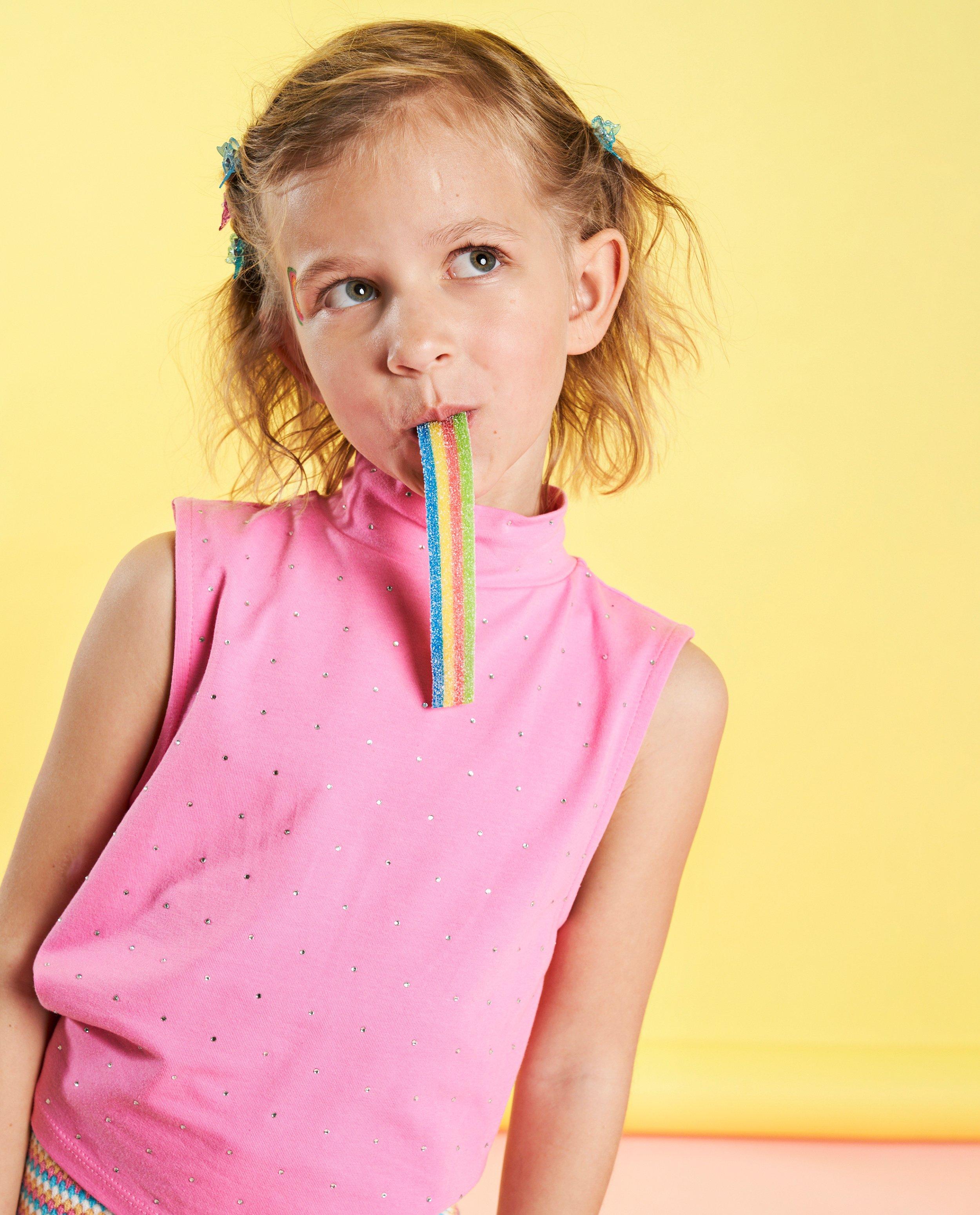 T-shirts - Top met strass-steentjes
