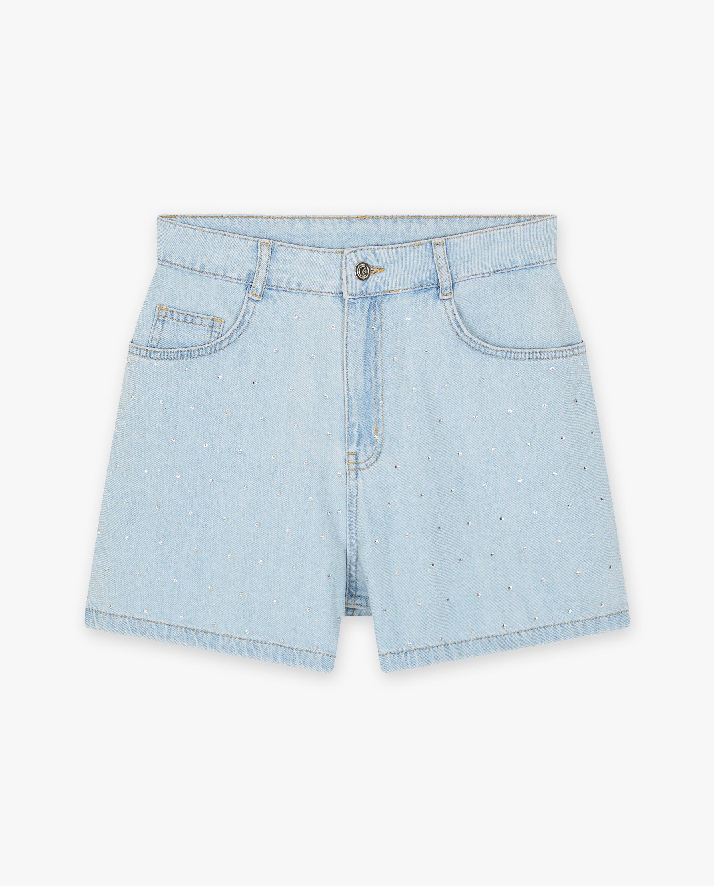 Short en jeans avec des strass, XS-XL - null - CAMILLE