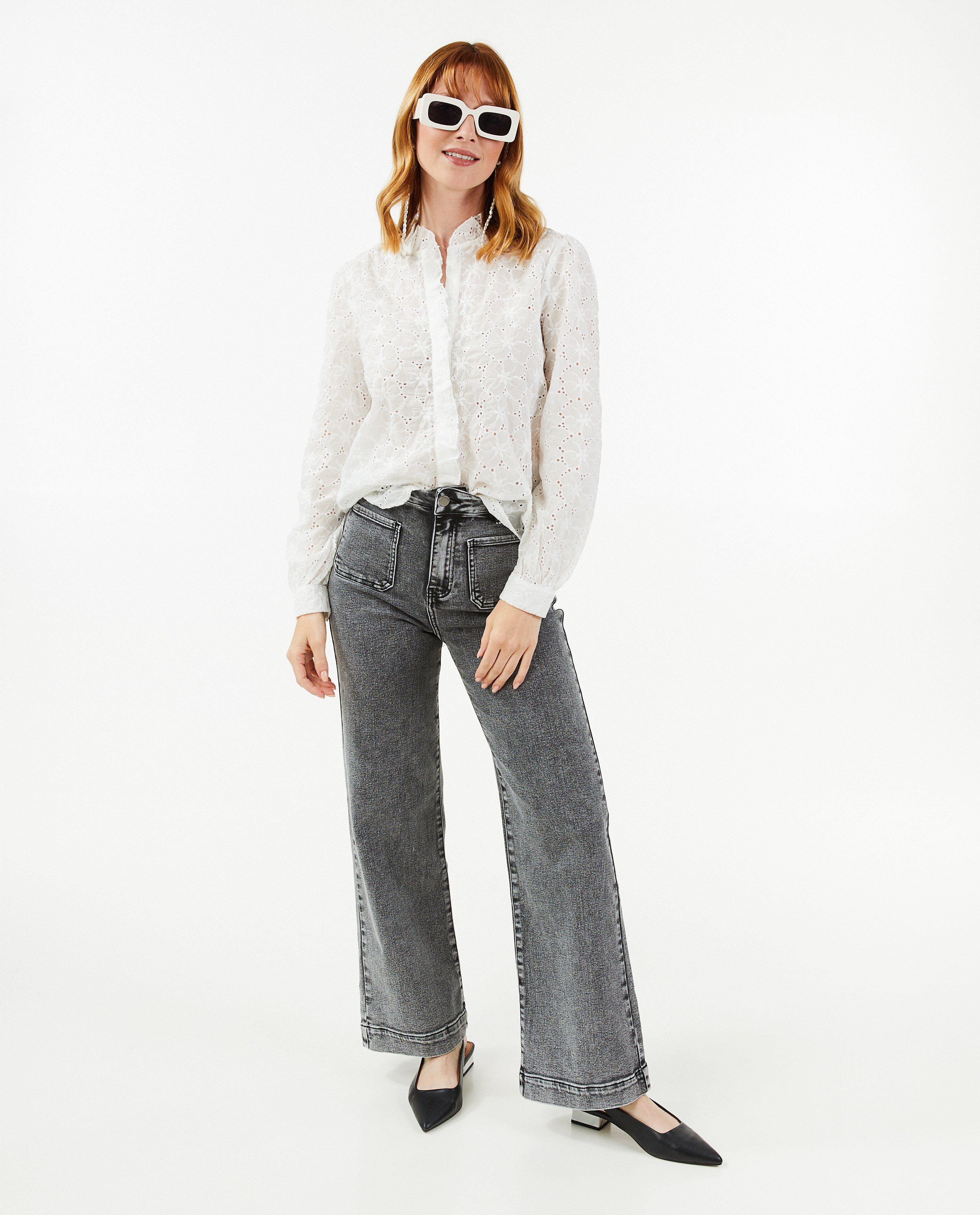 Grijze jeans, straight fit - null - Paris