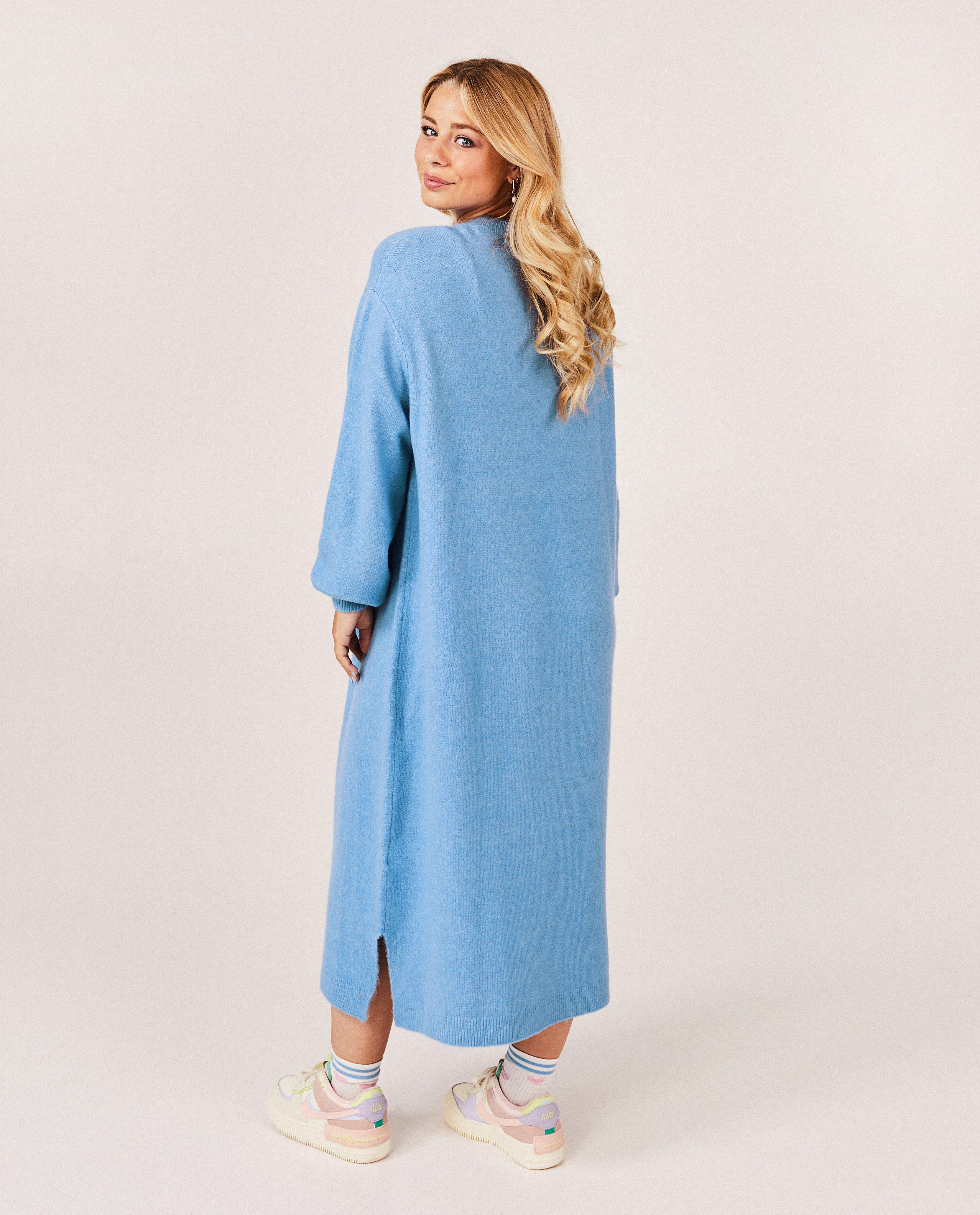 Kleedjes - Blauwe sweaterjurk