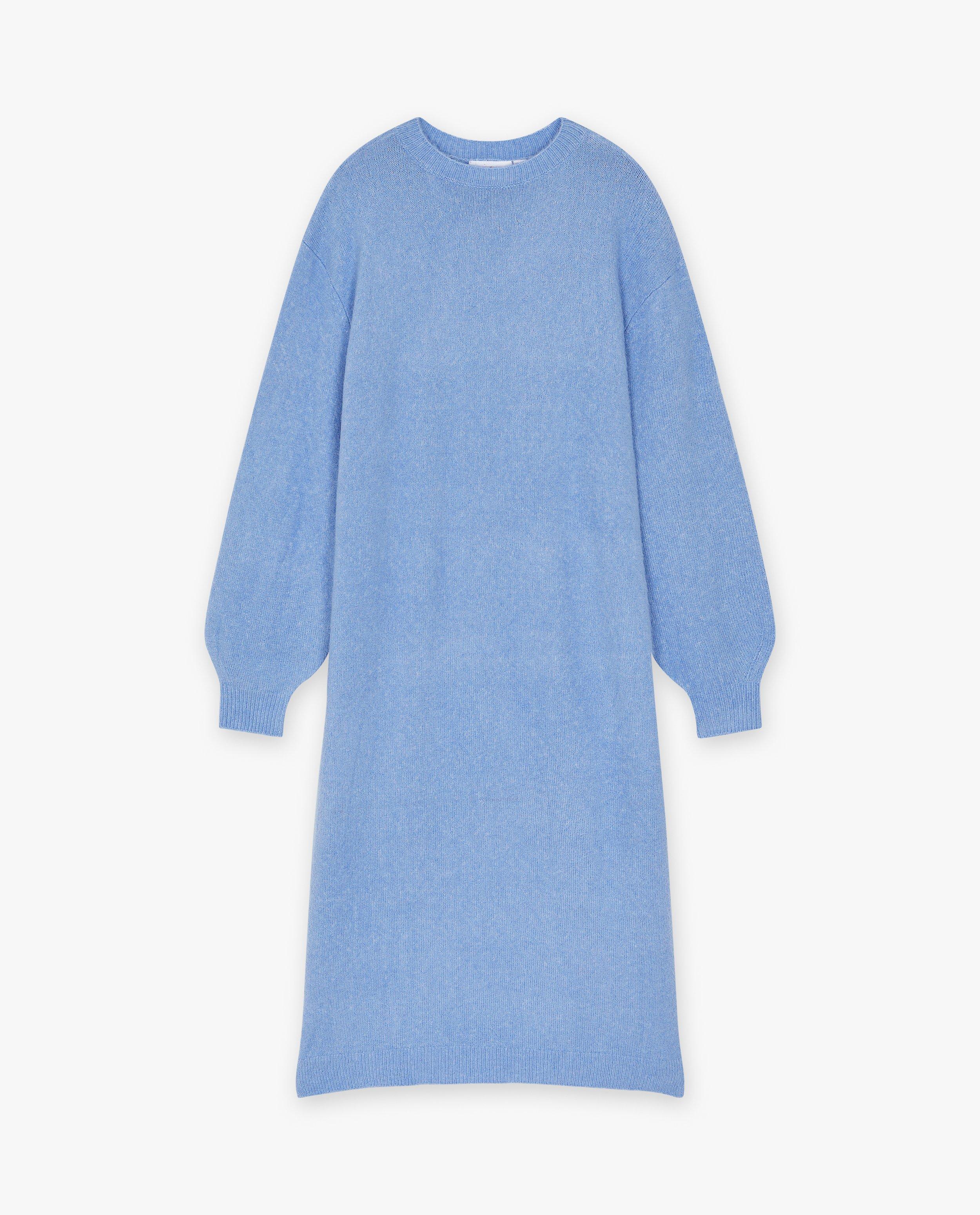 Kleedjes - Blauwe sweaterjurk