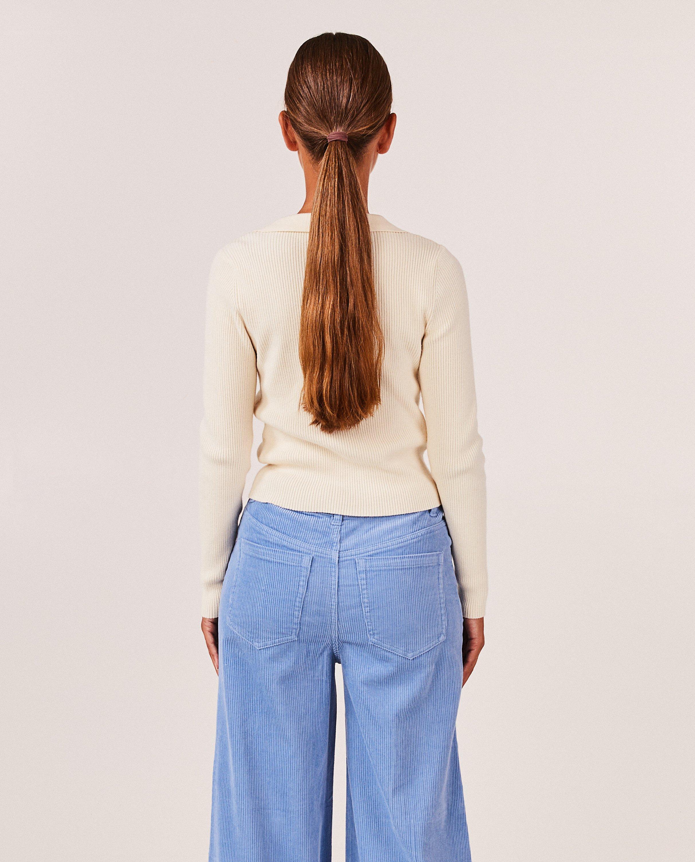 Truien - Beige trui met rib