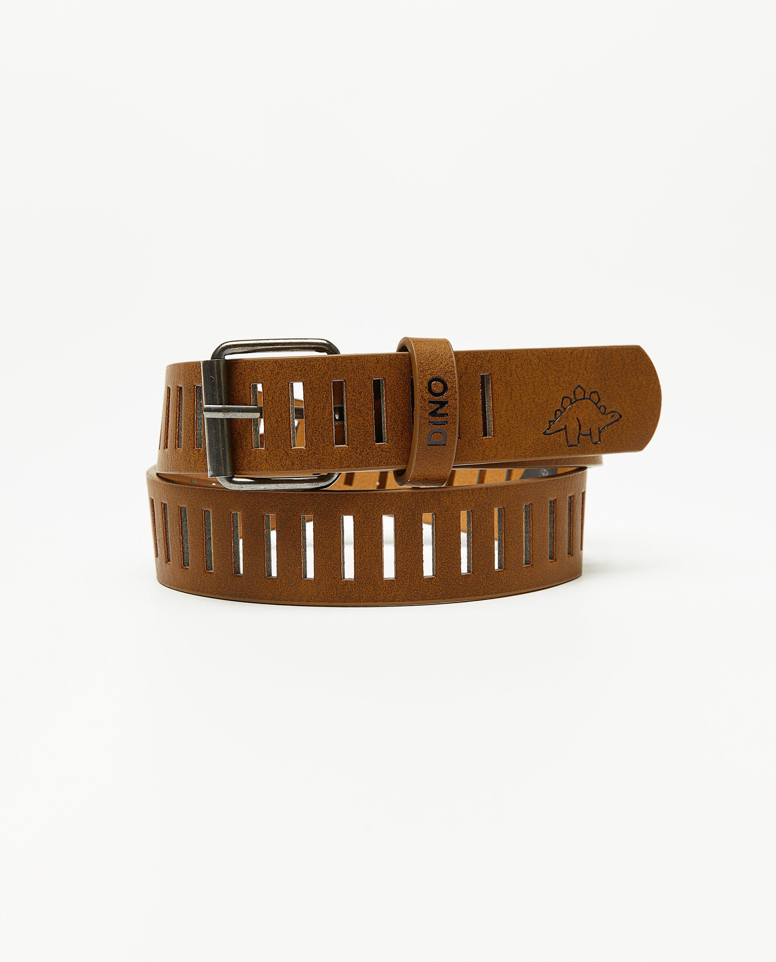 Bruine riem met dinoprint - null - Kidz Nation