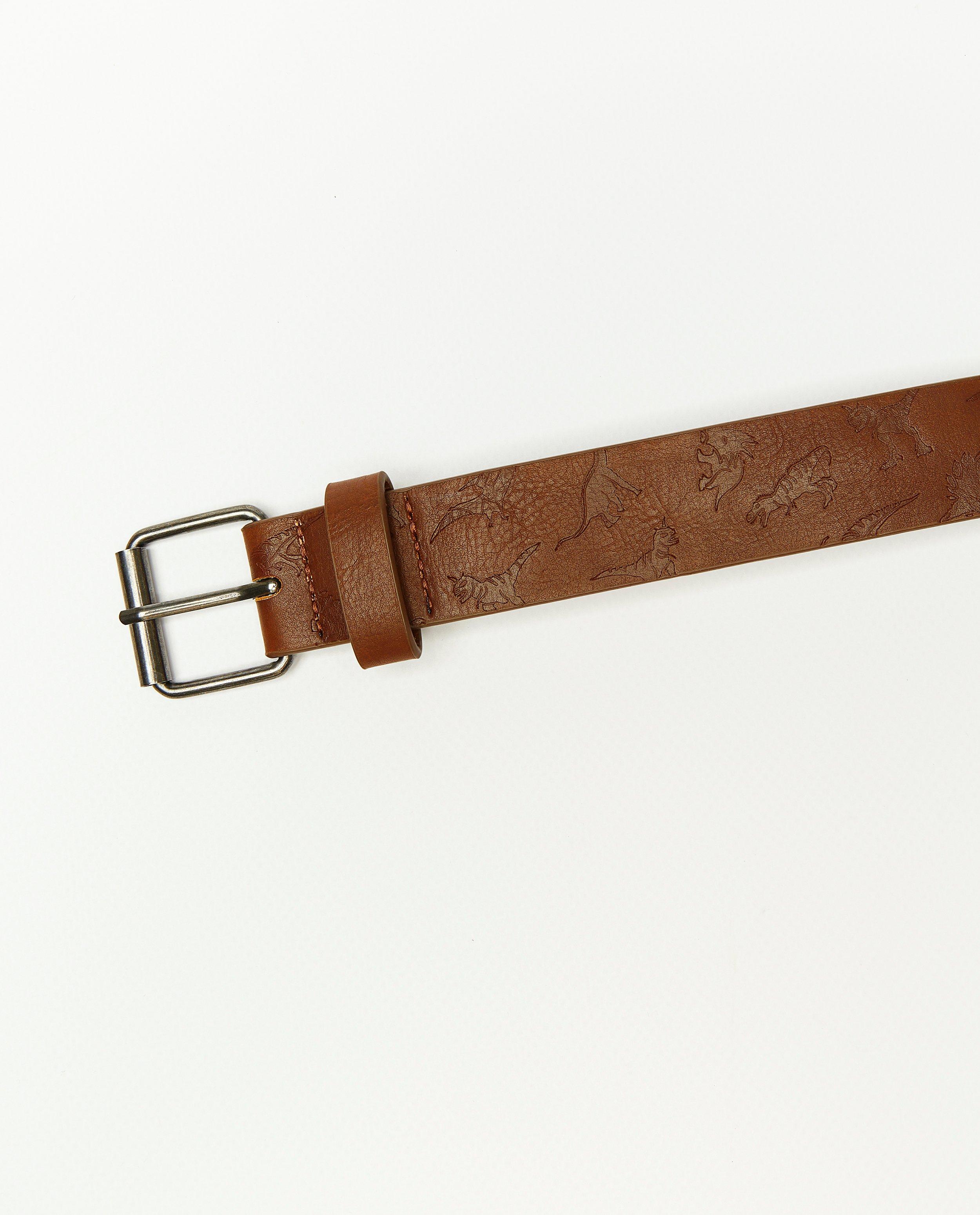 Ceintures - Ceinture brune à imprimé de dinos