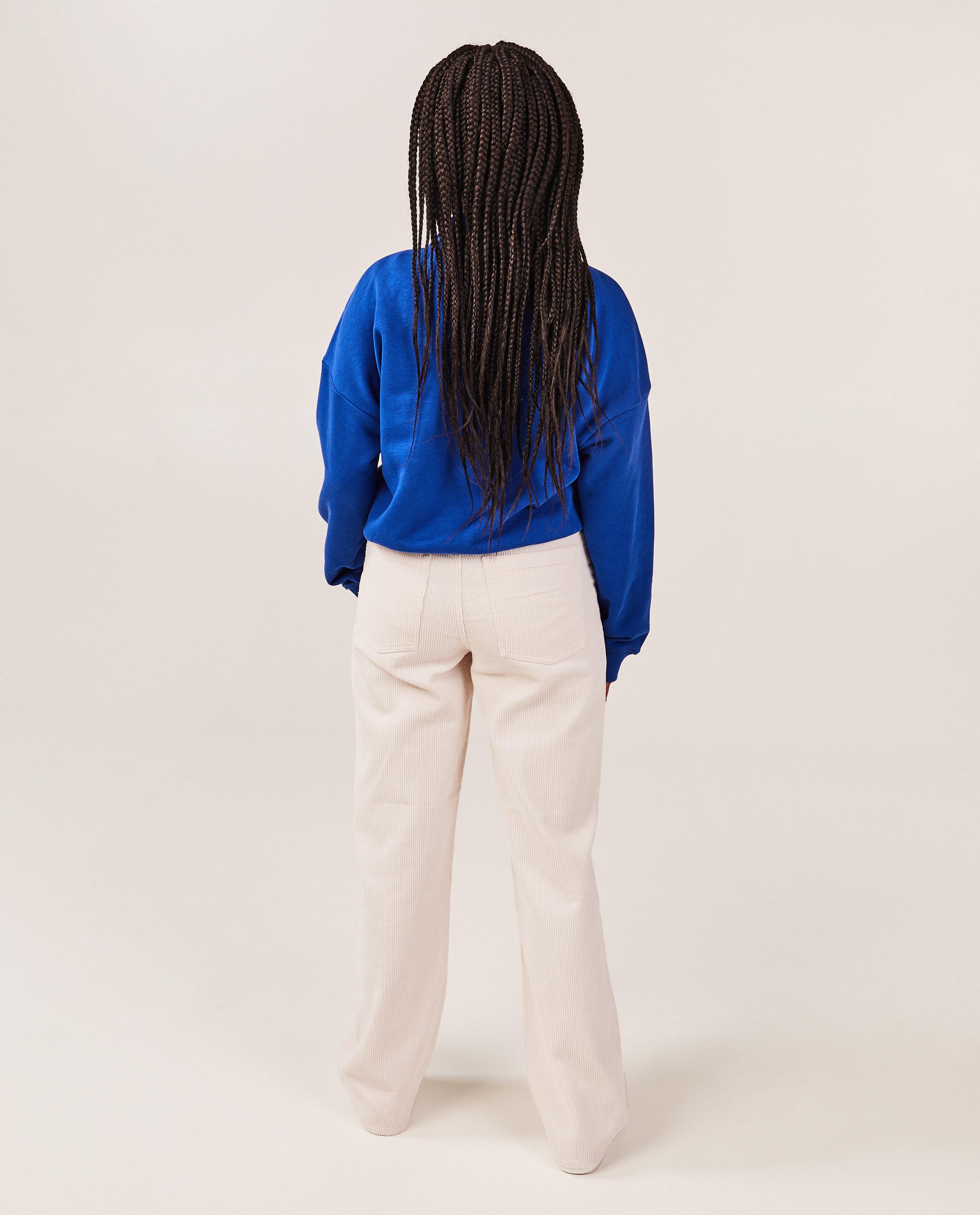 Sweats - Sweat bleu avec une courte fermeture à glissière