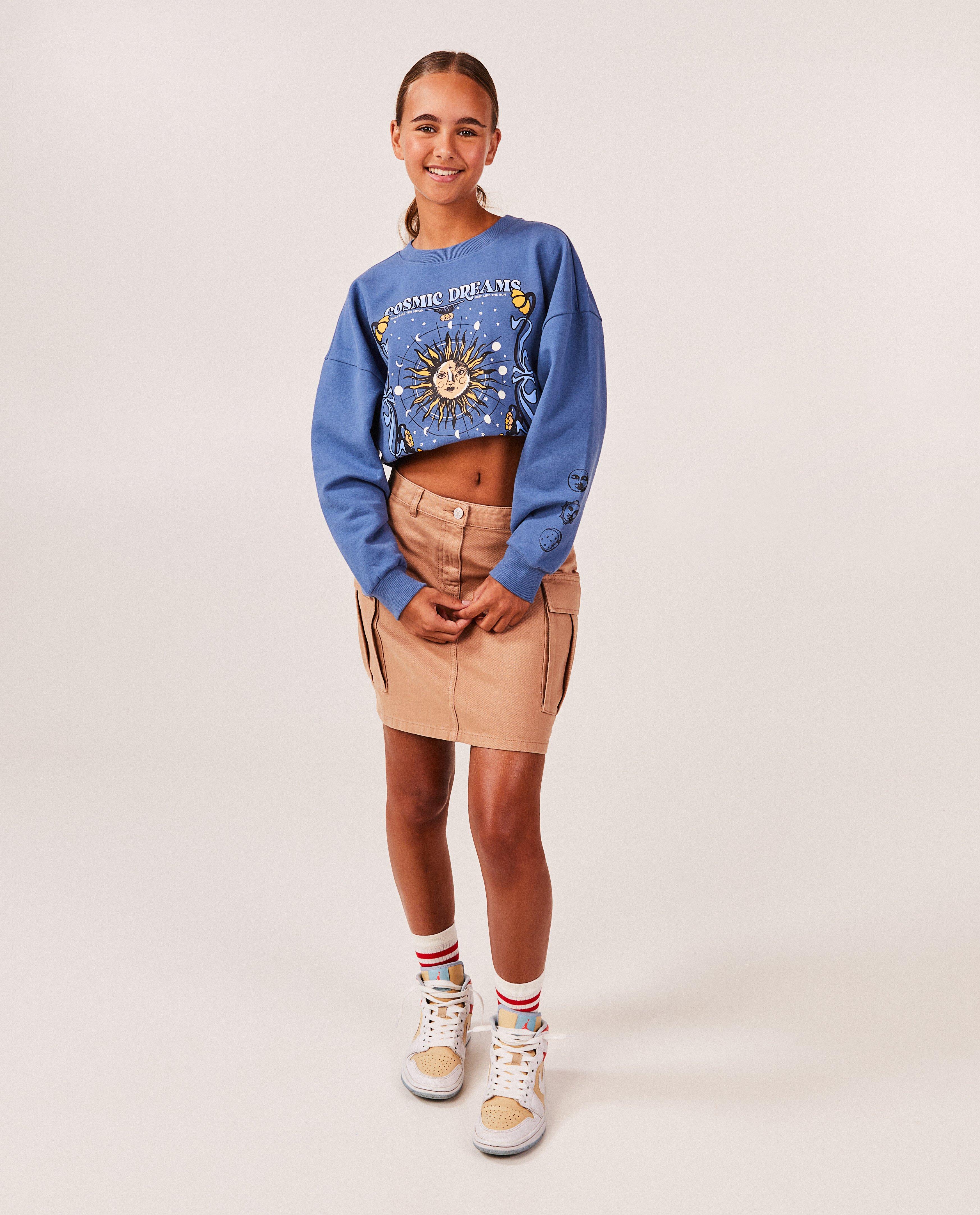 Blauwe sweater met print - Product Detail - donkerblauw - afbeelding nummer 1