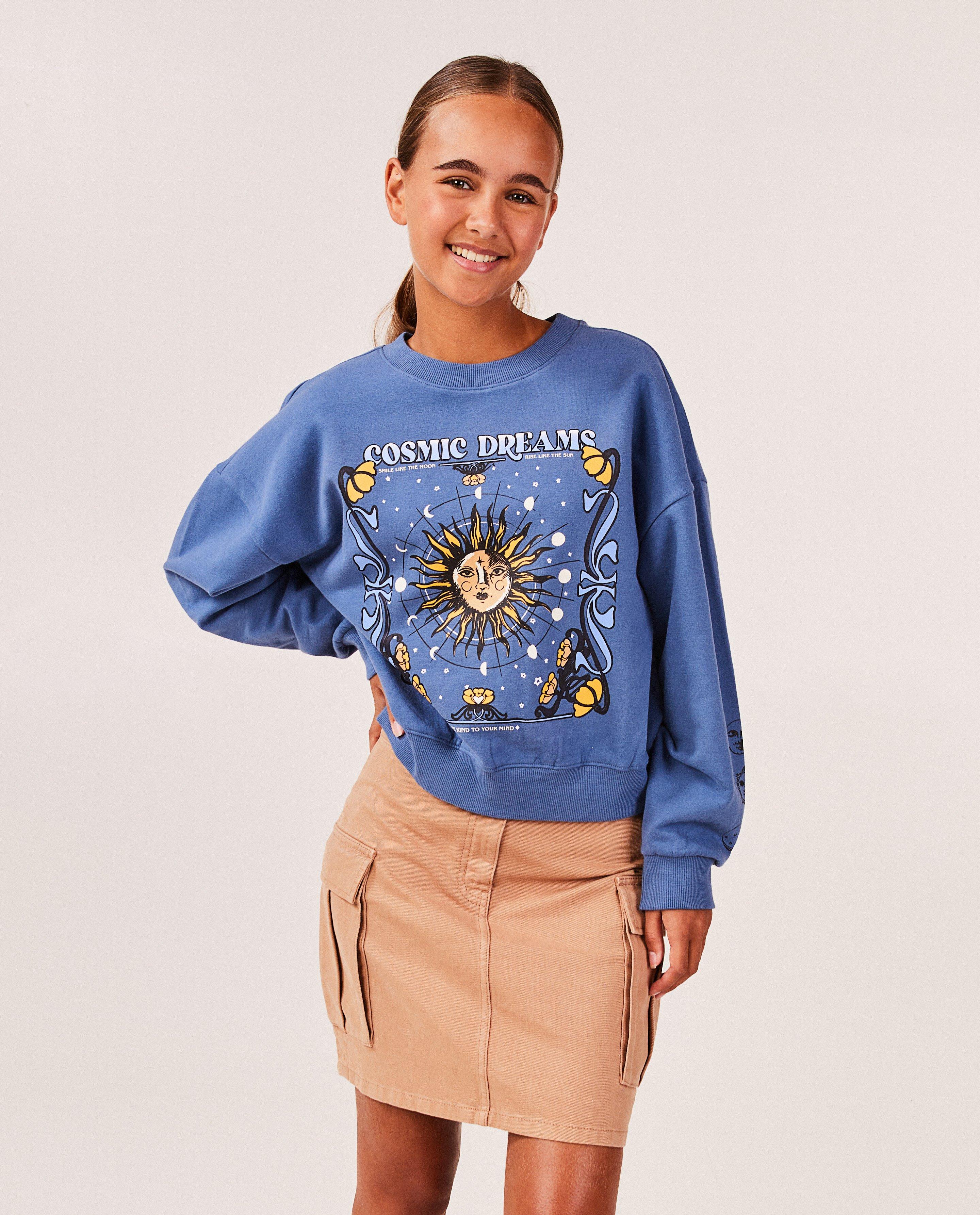 Sweats - Sweat bleu à imprimé