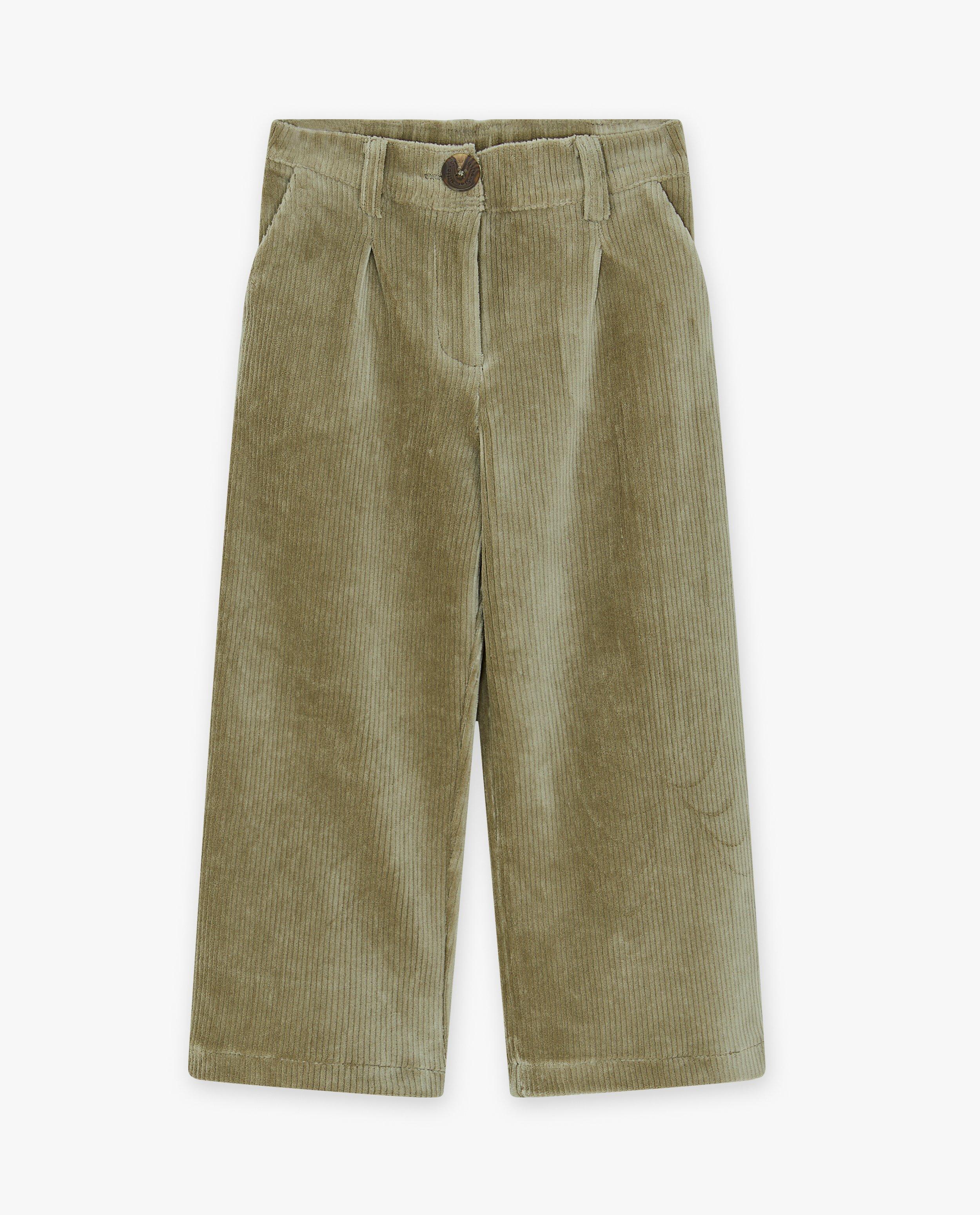 Pantalons - Pantalon vert en velours côtelé