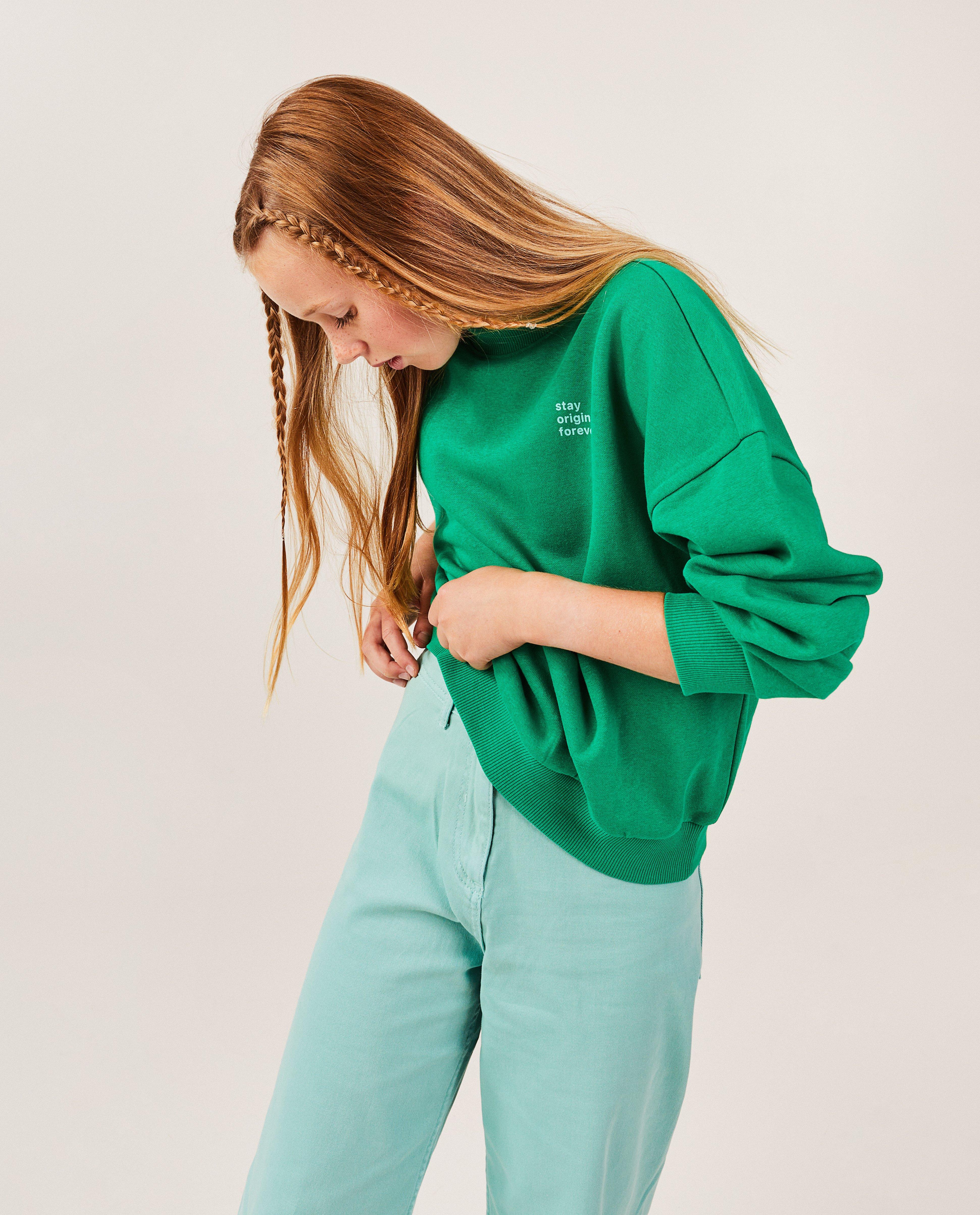 Groene sweater met opschrift - null - Besties