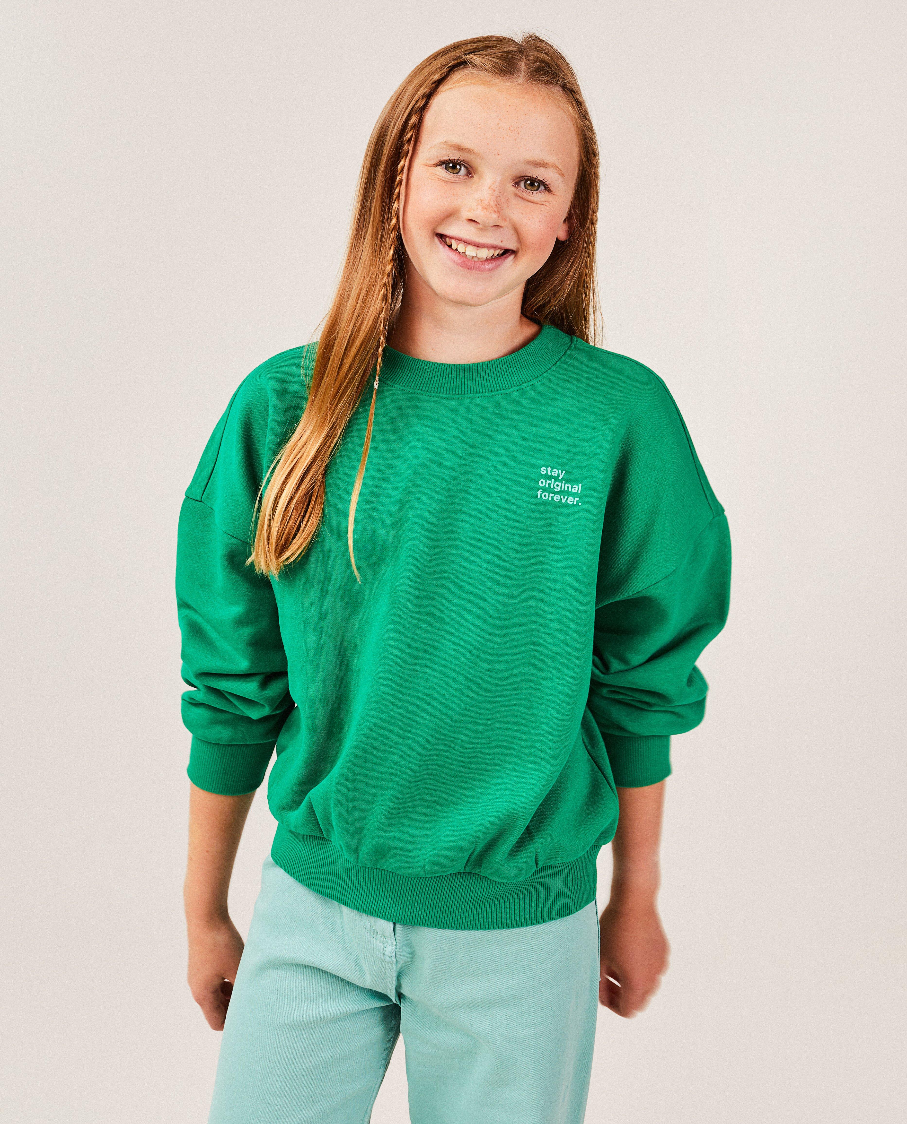 Sweaters - Groene sweater met opschrift