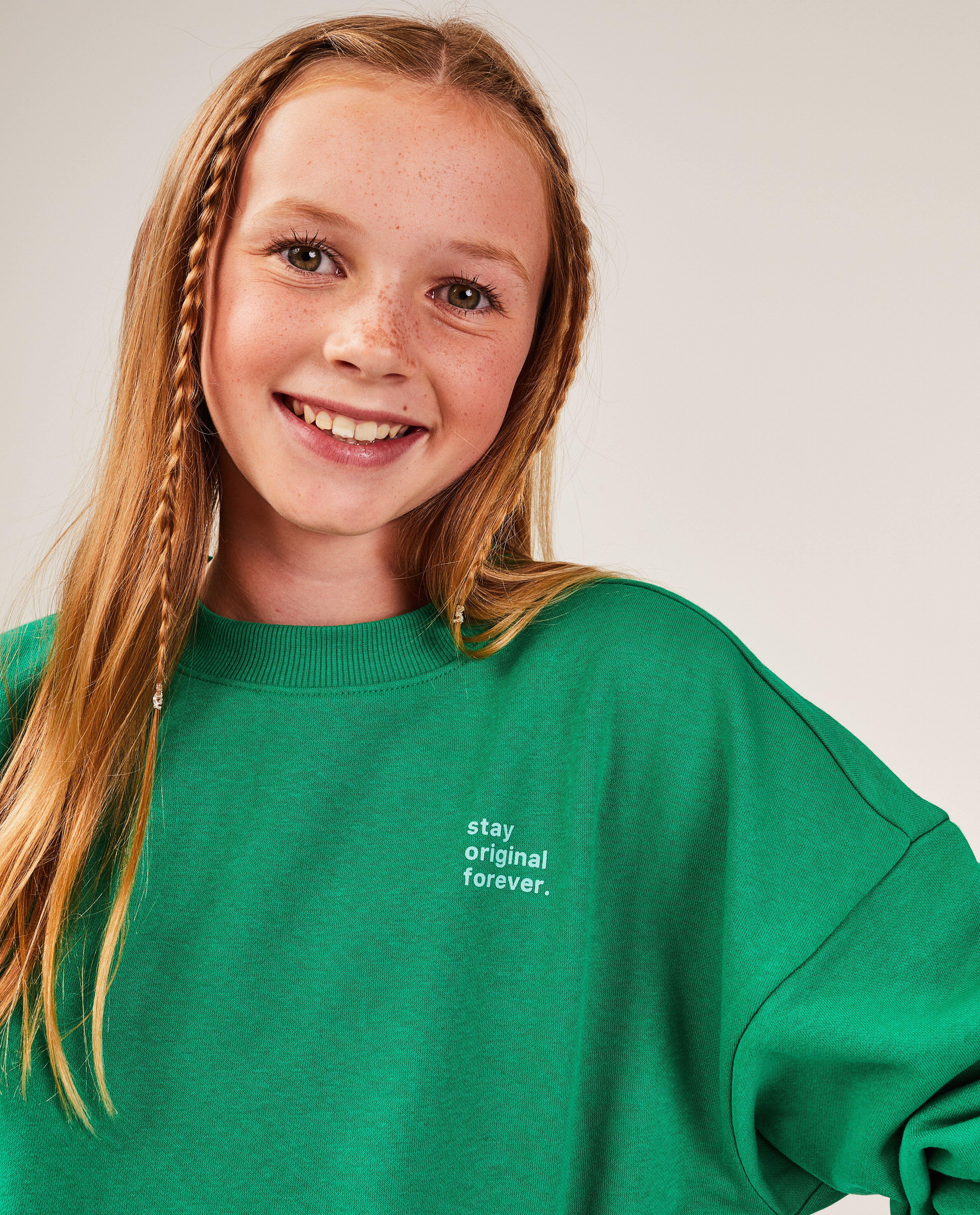 Sweaters - Groene sweater met opschrift