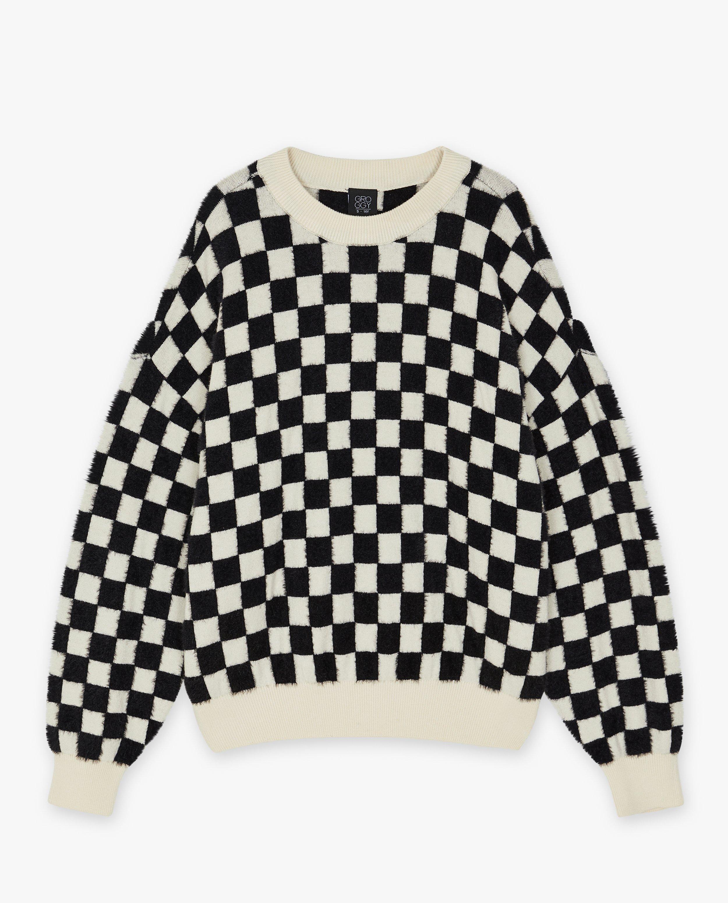 Pulls - Pull à carreaux duveteux