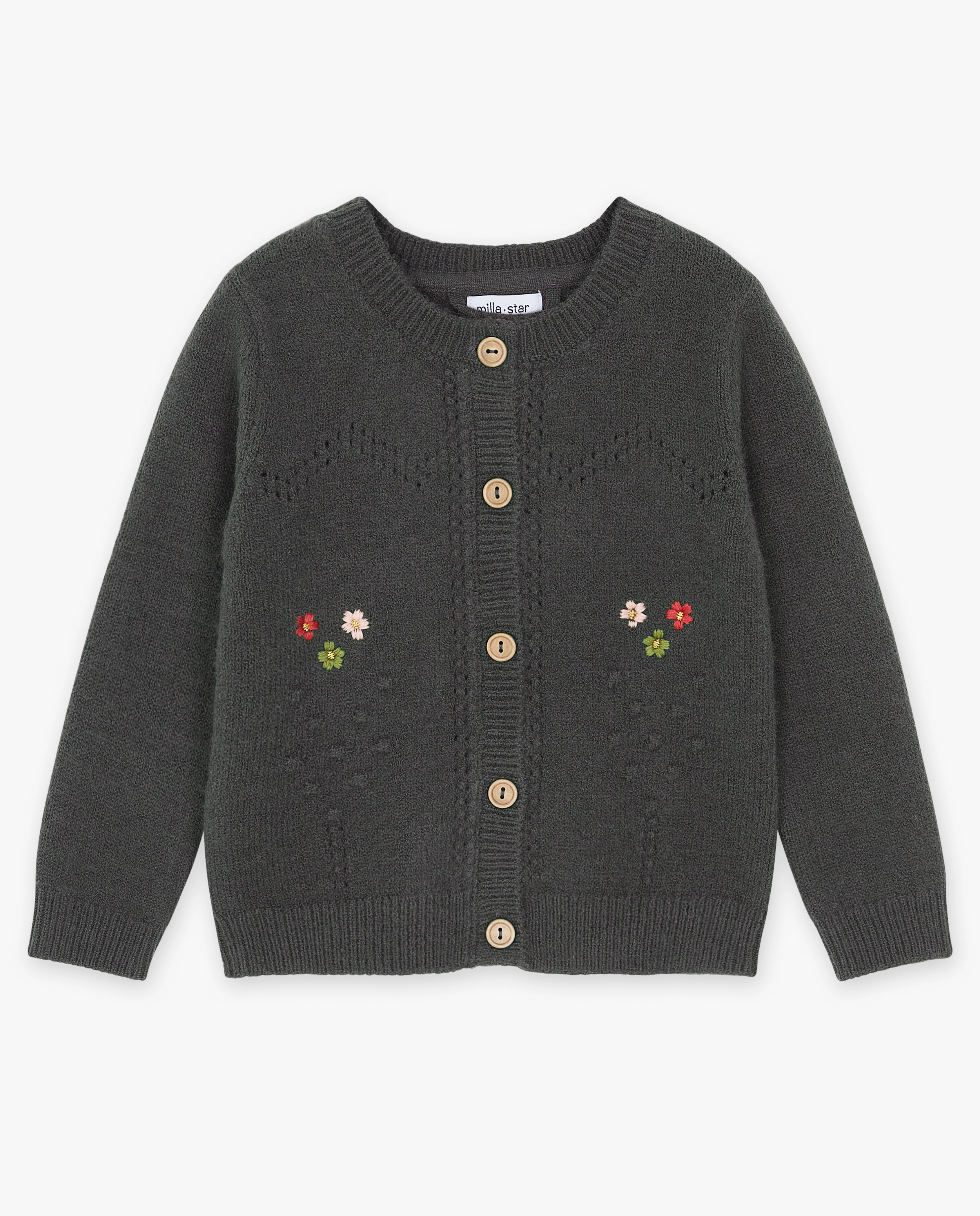 Groene cardigan met reliëf