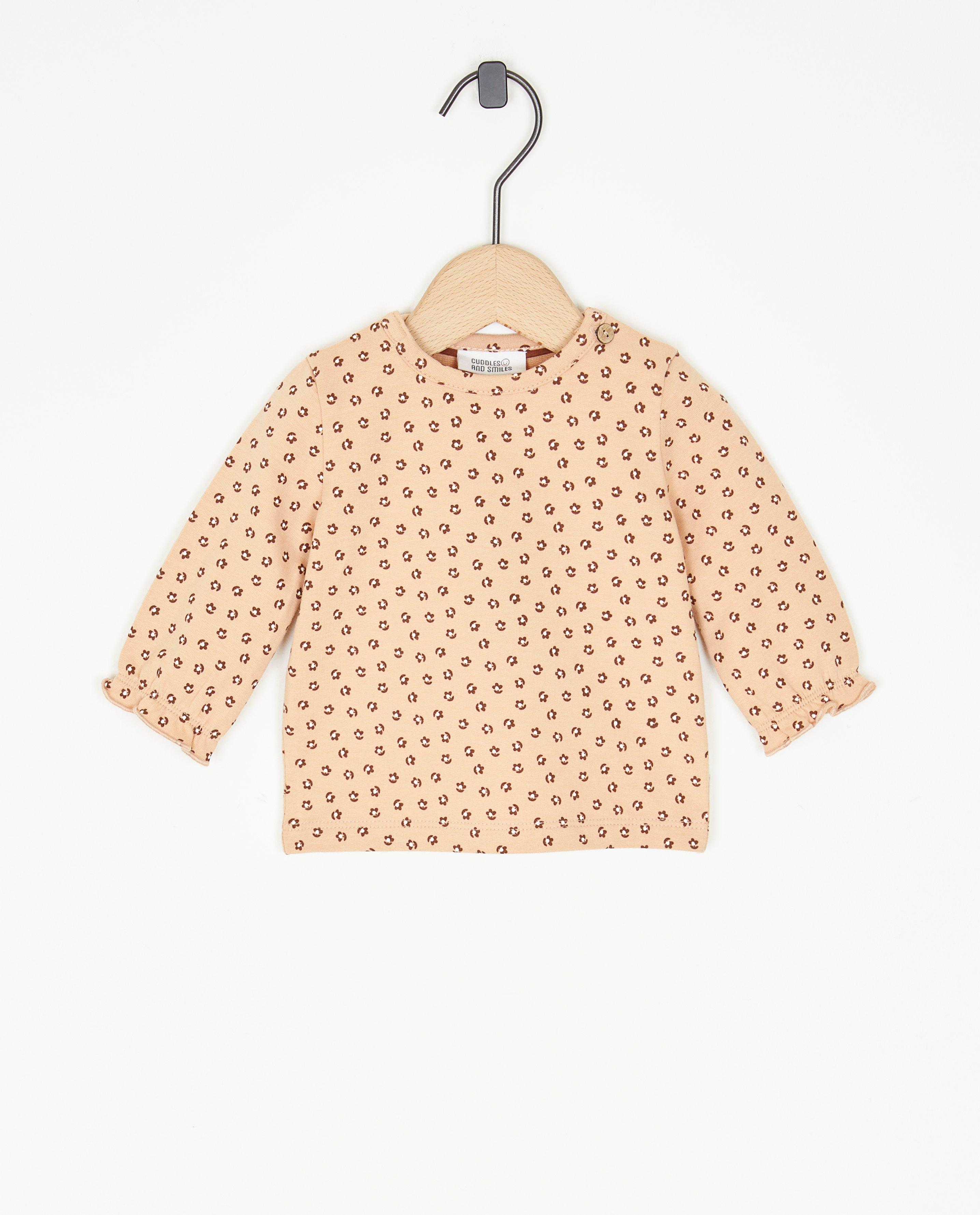 T-shirt fleuri à manches longues - null - Newborn 50-68