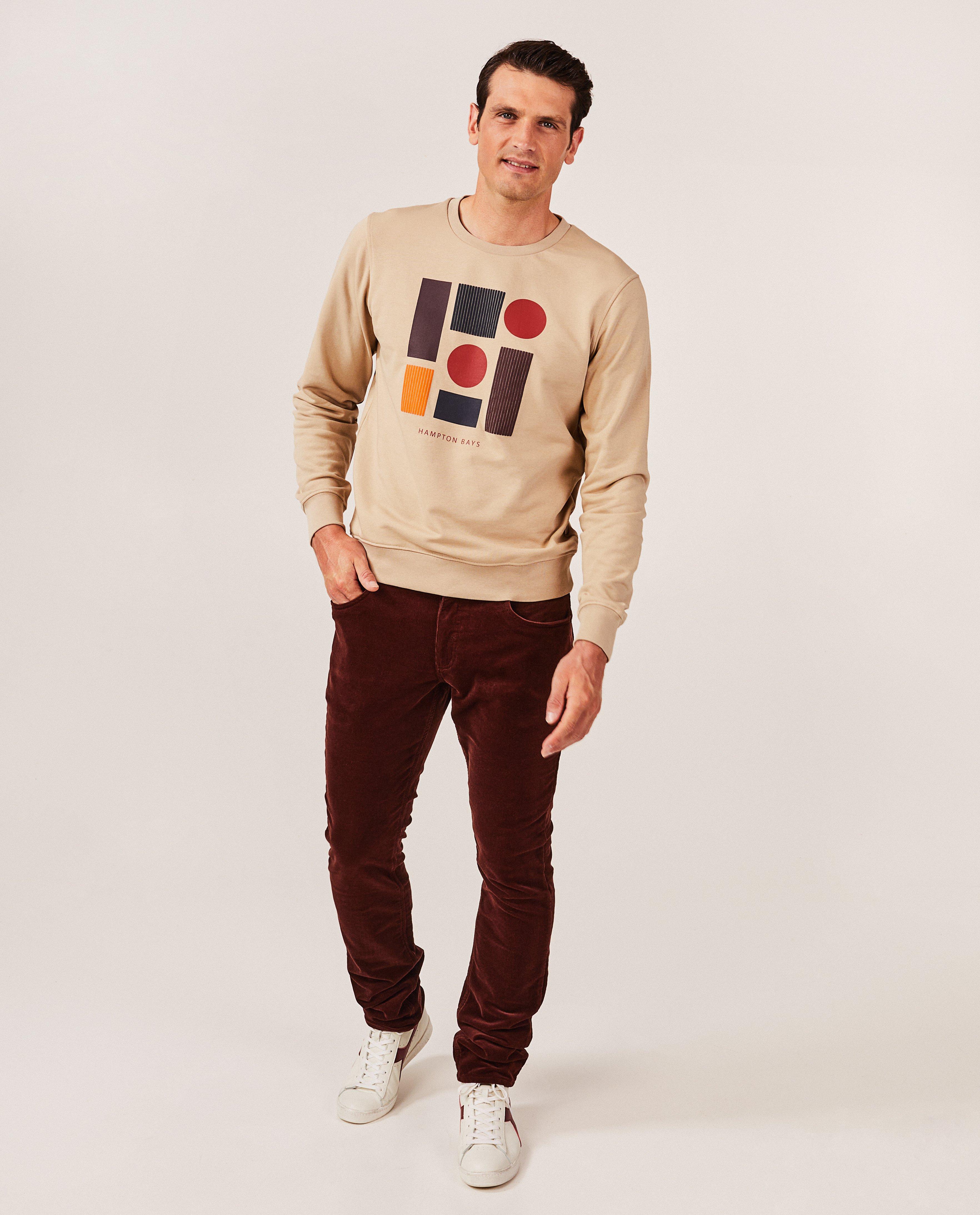 Beige sweater met reliëfprint - null - Hampton Bays