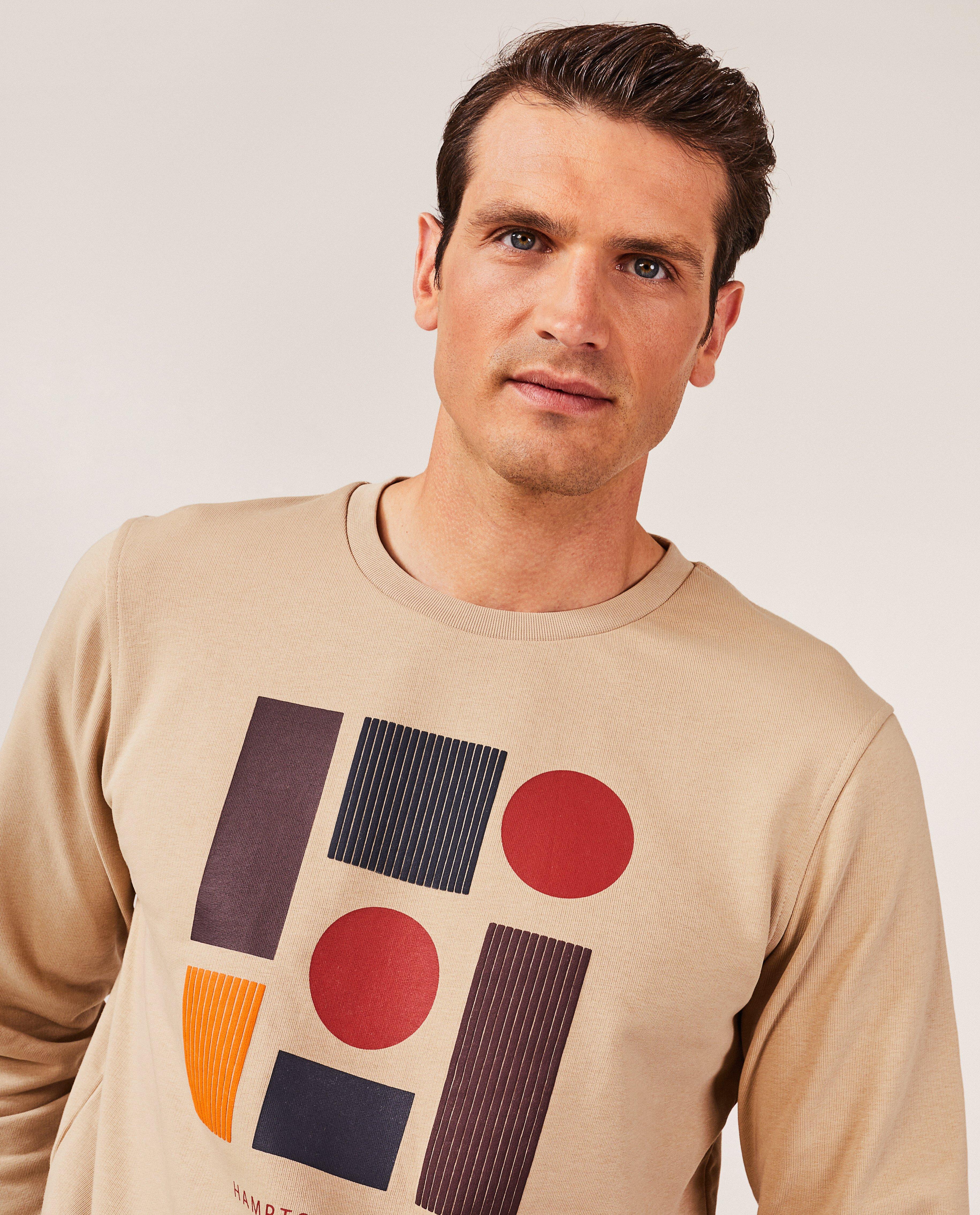 Sweaters - Beige sweater met reliëfprint