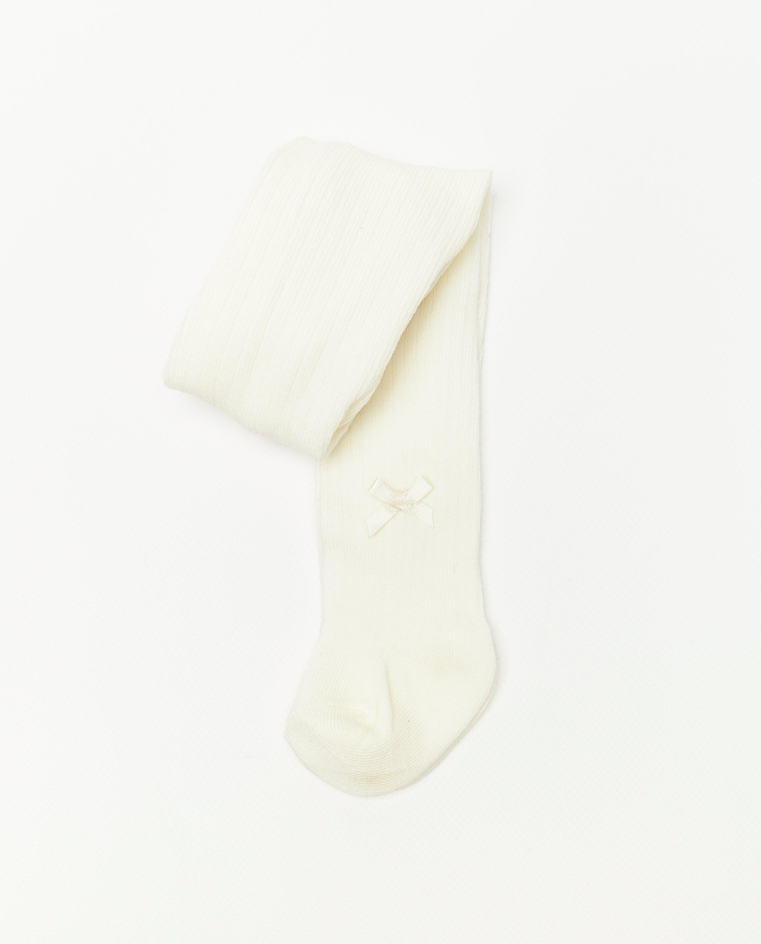 Witte kousenbroek met rib - null - Cuddles and Smiles