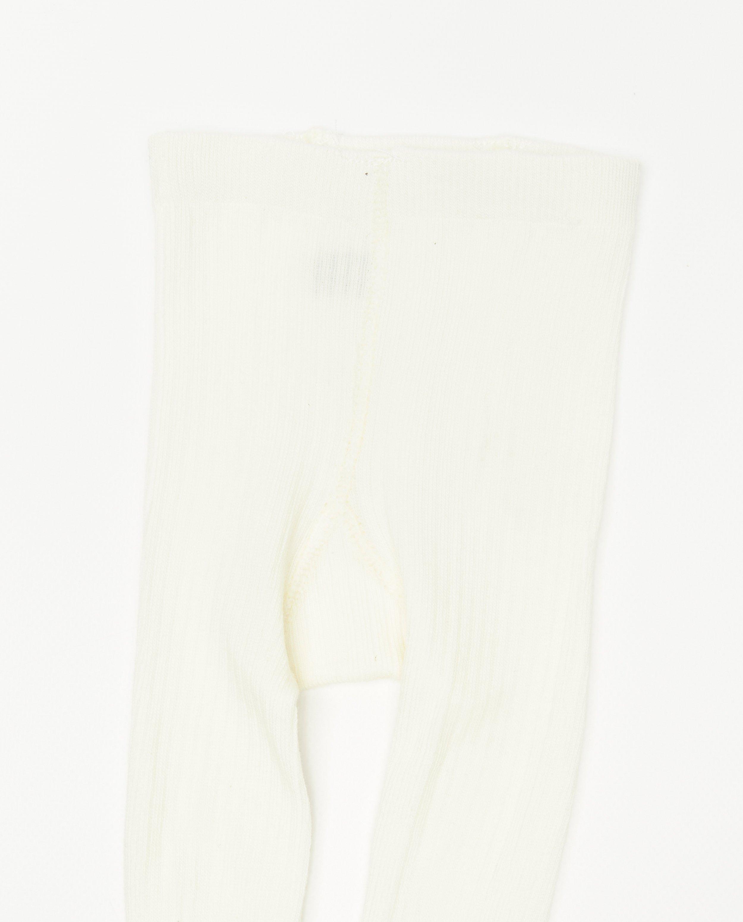 Chaussettes - Collant écru côtelé