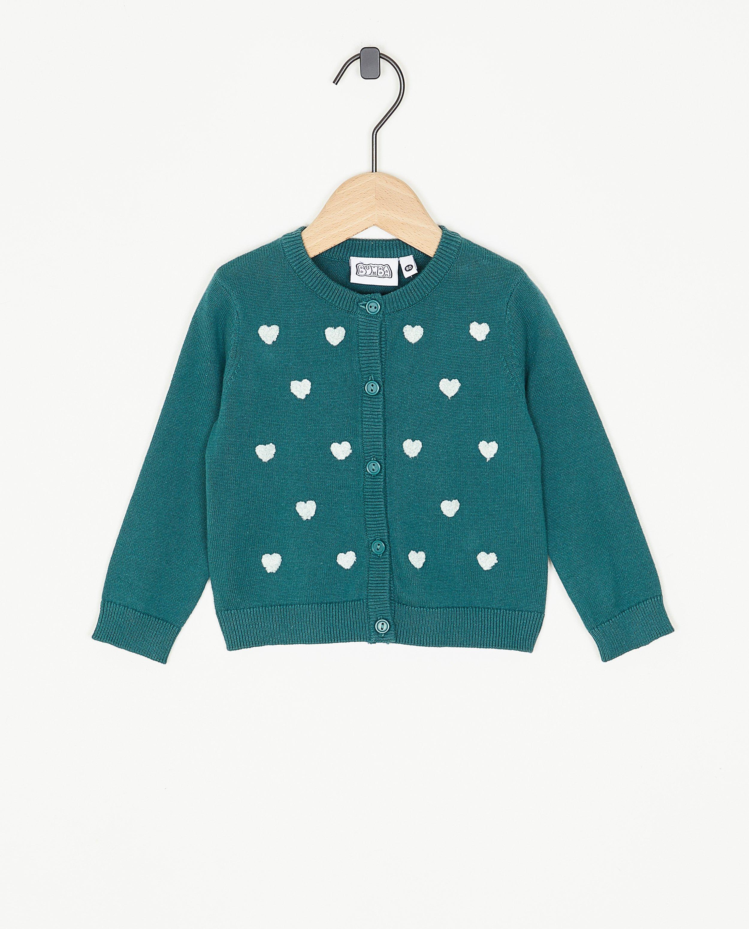 Sweats - Cardigan avec des cœurs en fil bouclette