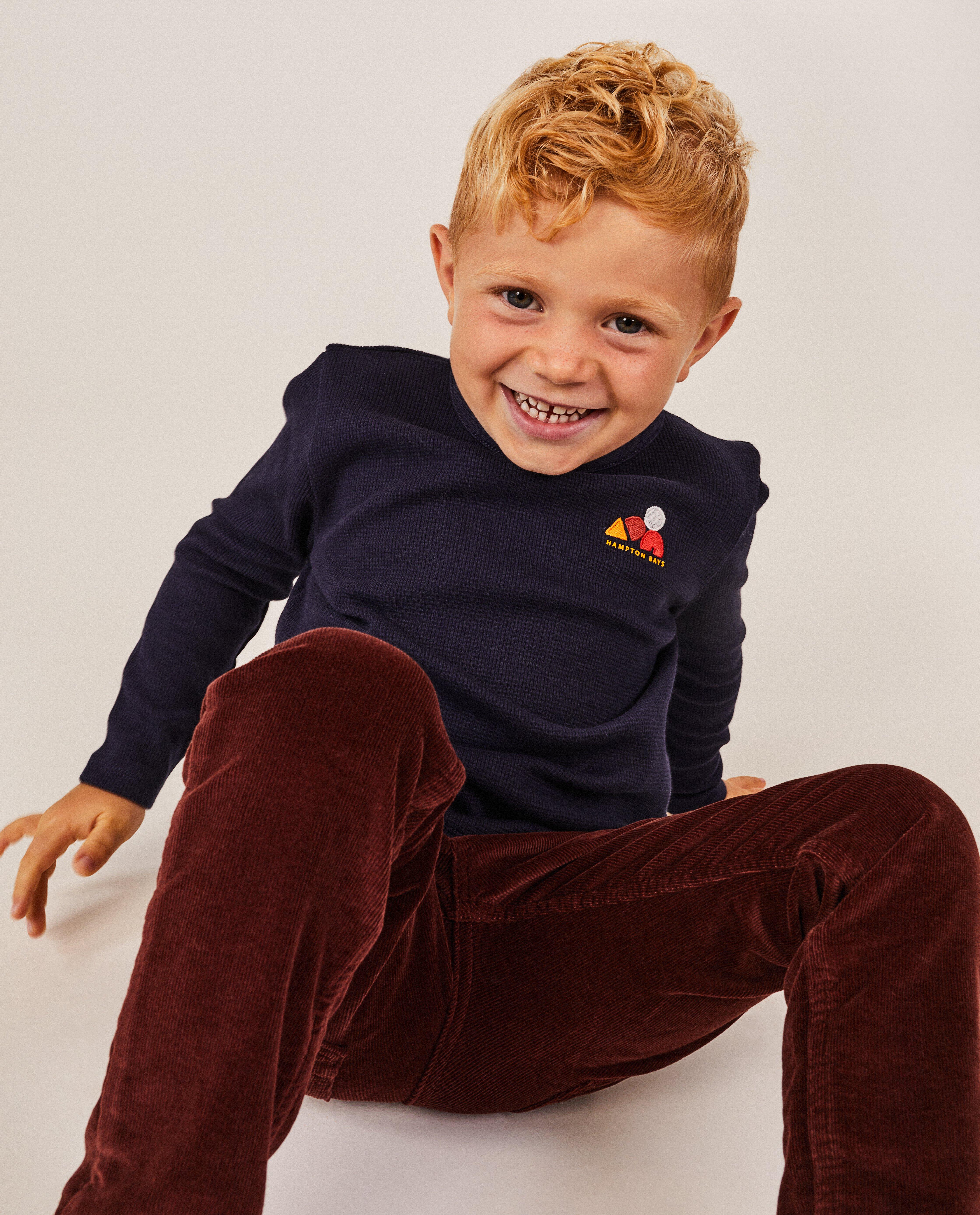 T-shirts - Longsleeve met wafelpatroon