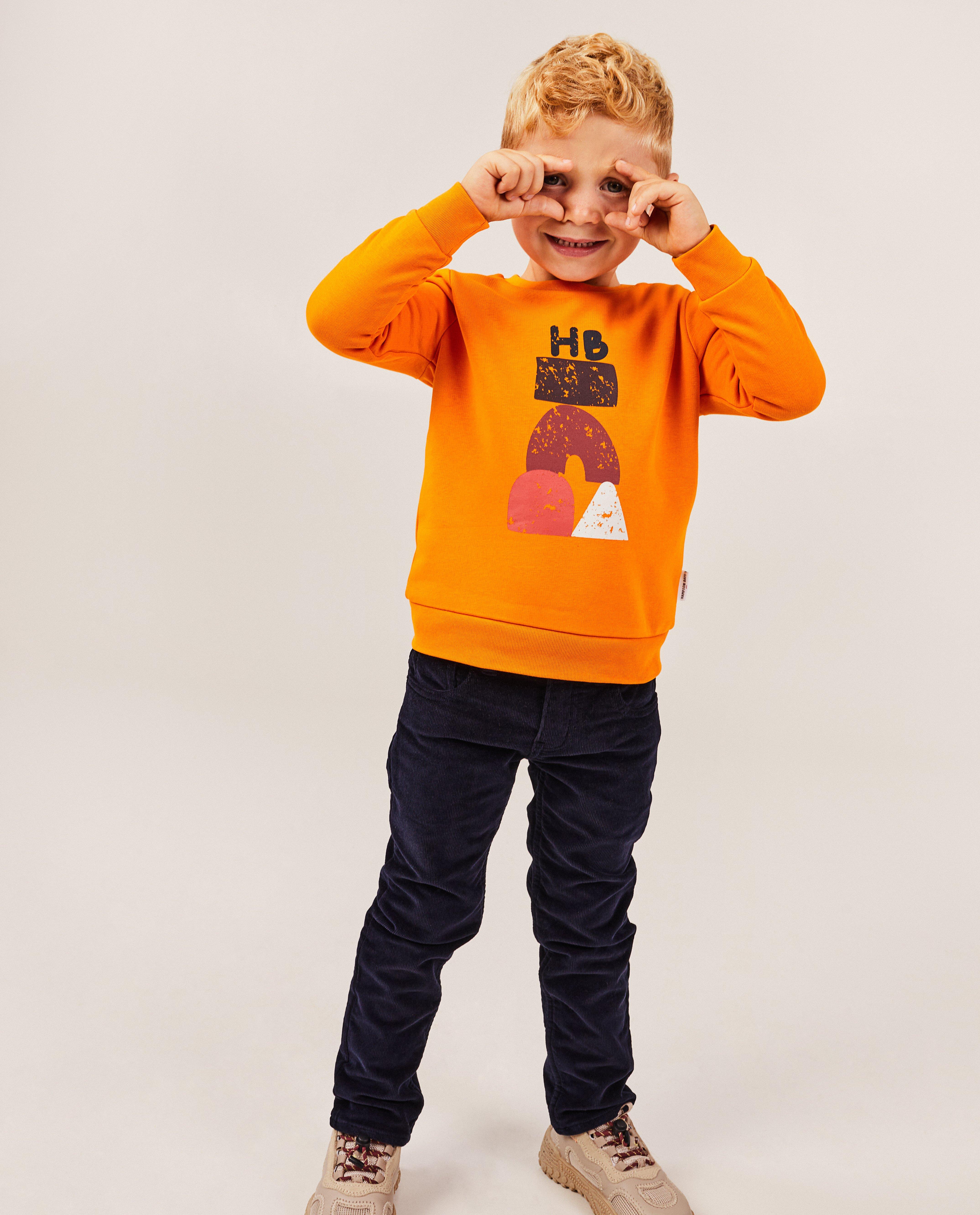 Oranje sweater met print - null - Hampton Bays