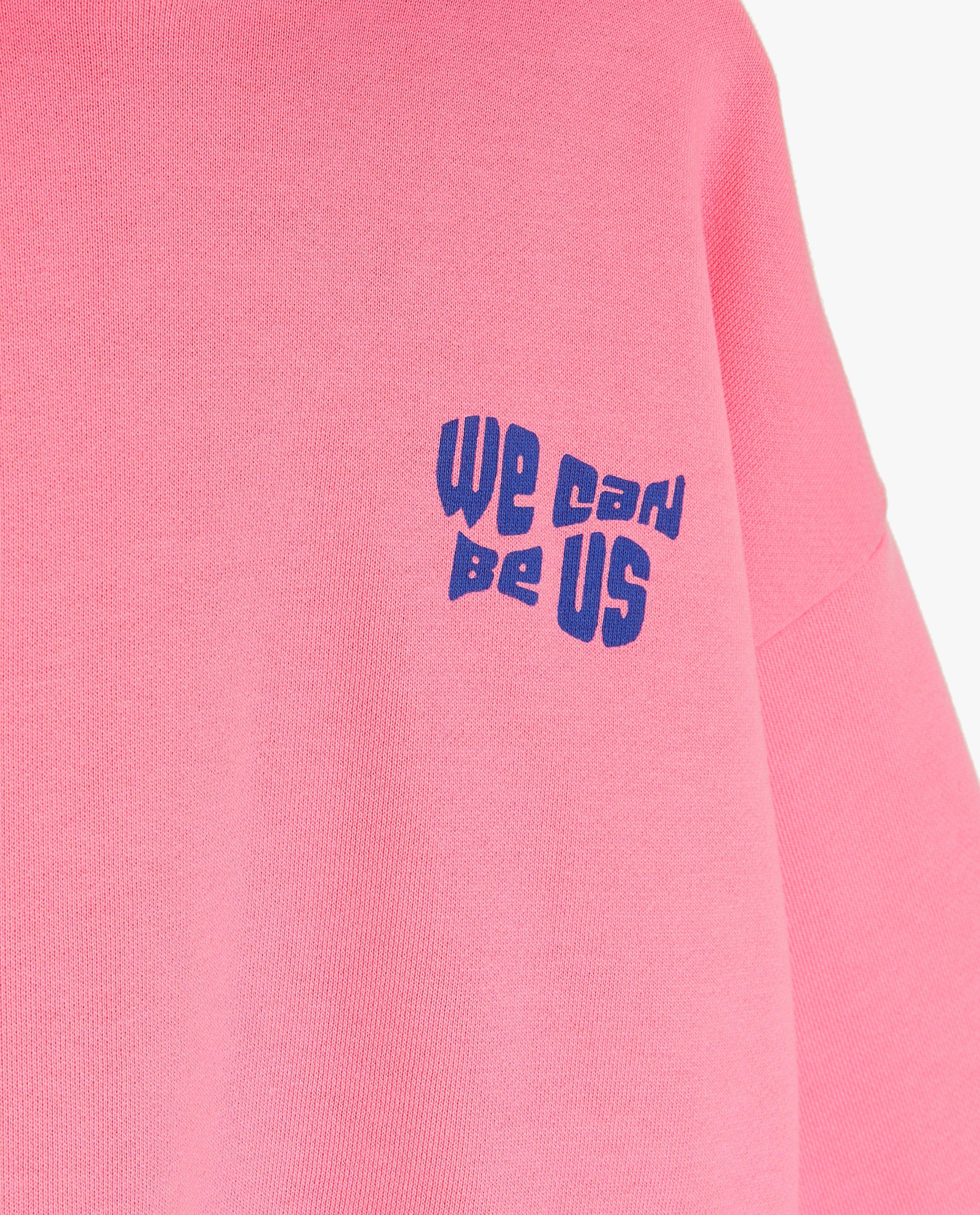 Sweaters - Roze hoodie met opschrift
