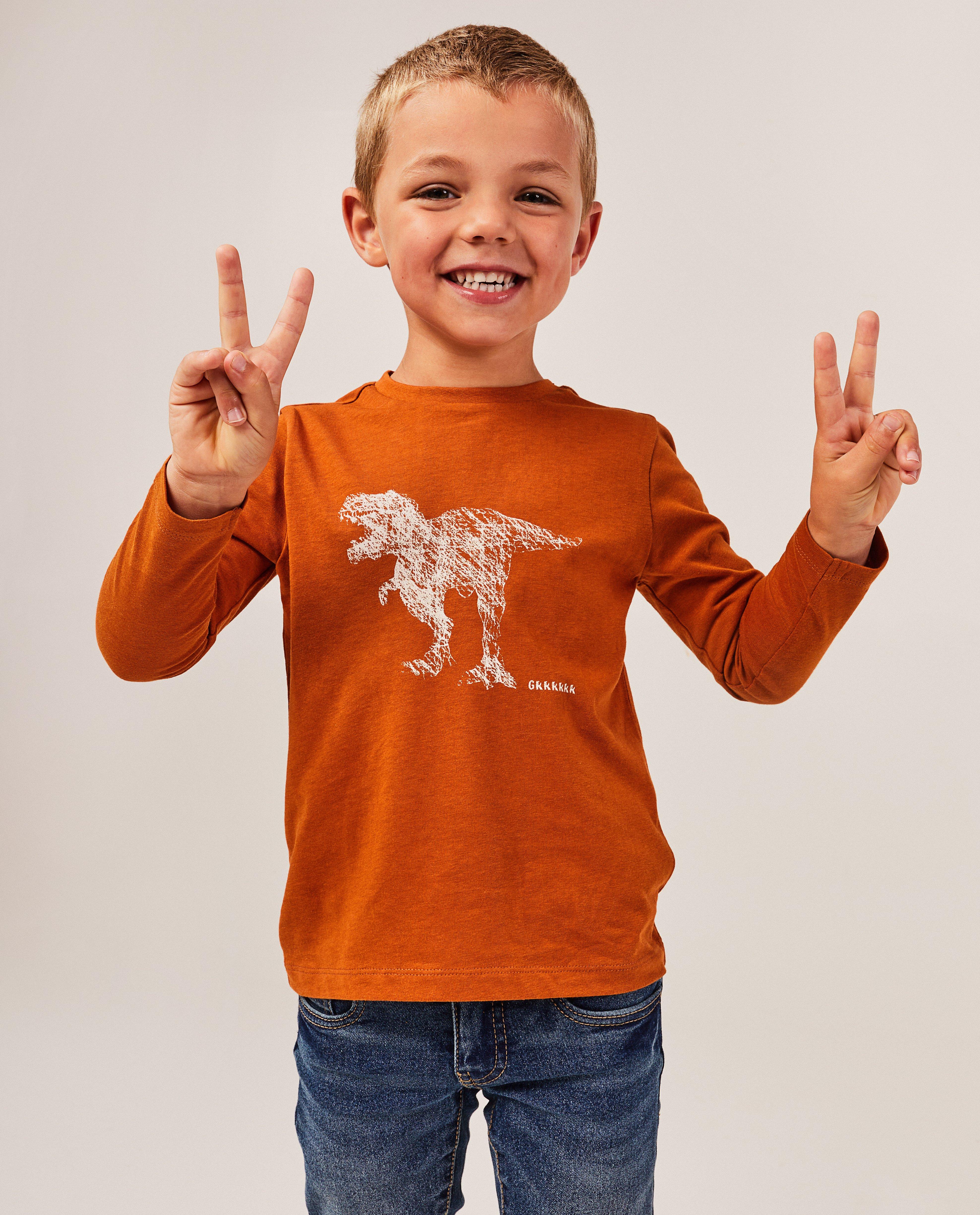 T-shirts - Longsleeve met dinoprint