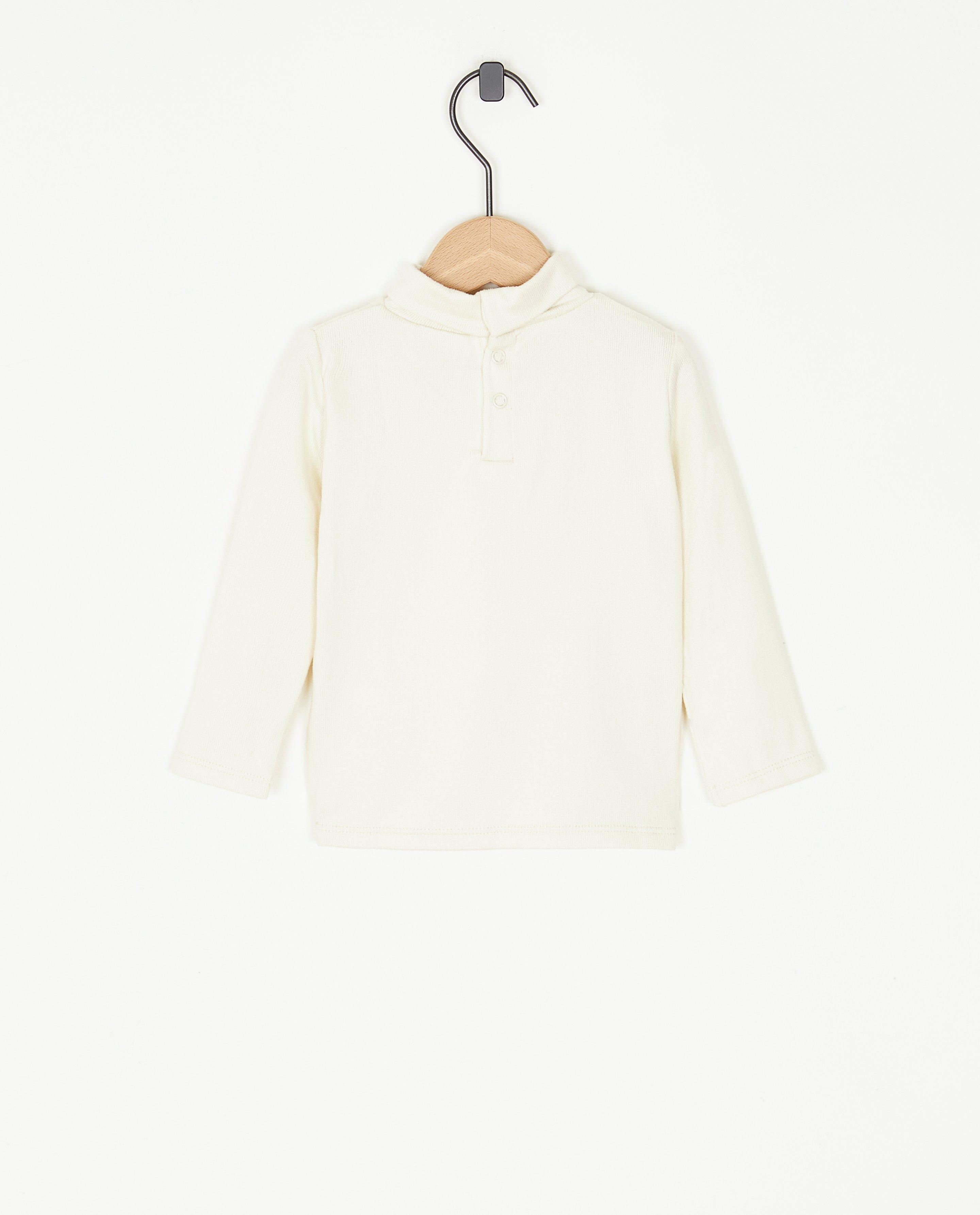 T-shirts - Offwhite trui met rolkraag