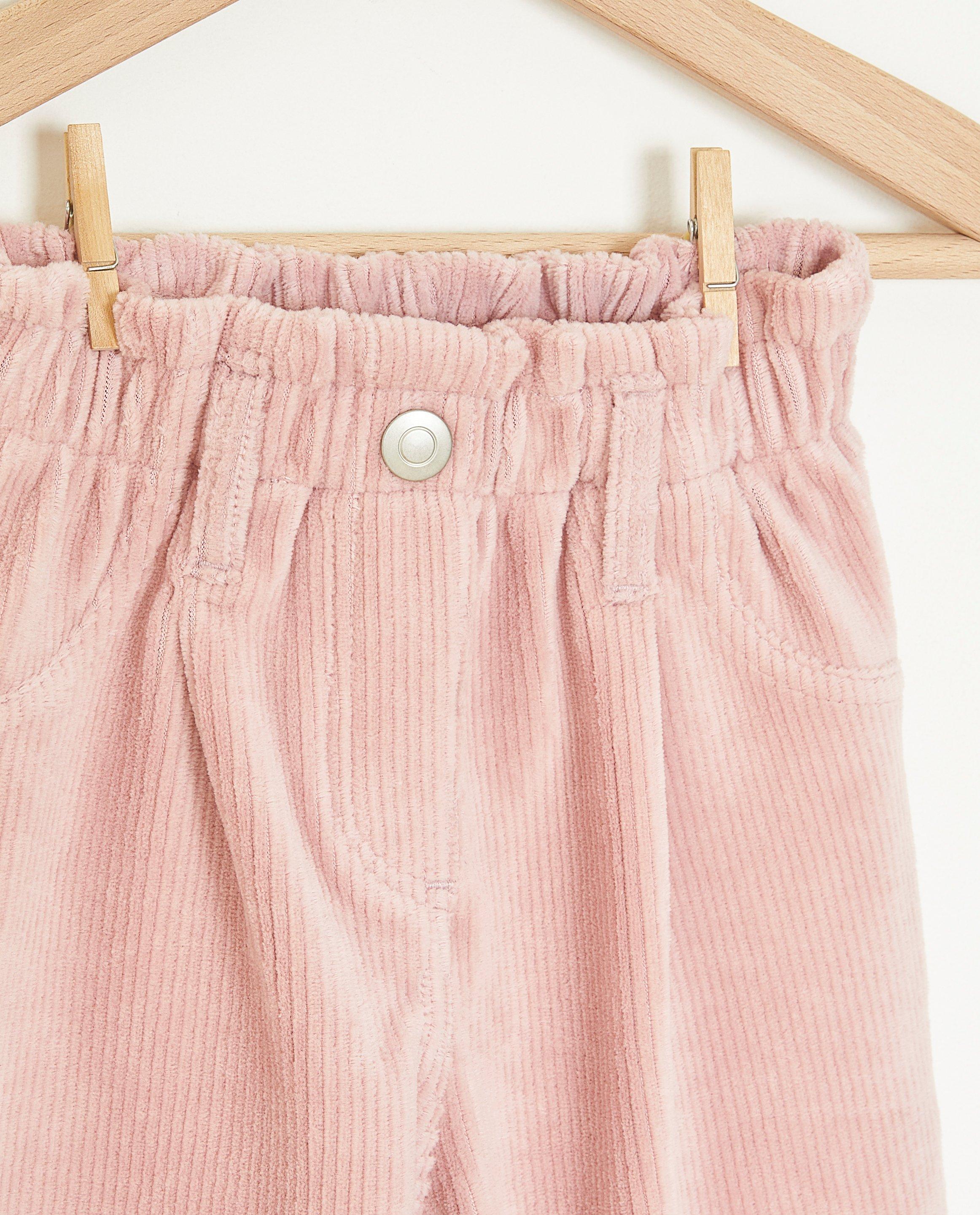 Pantalons - Pantalon rose en velours côtelé