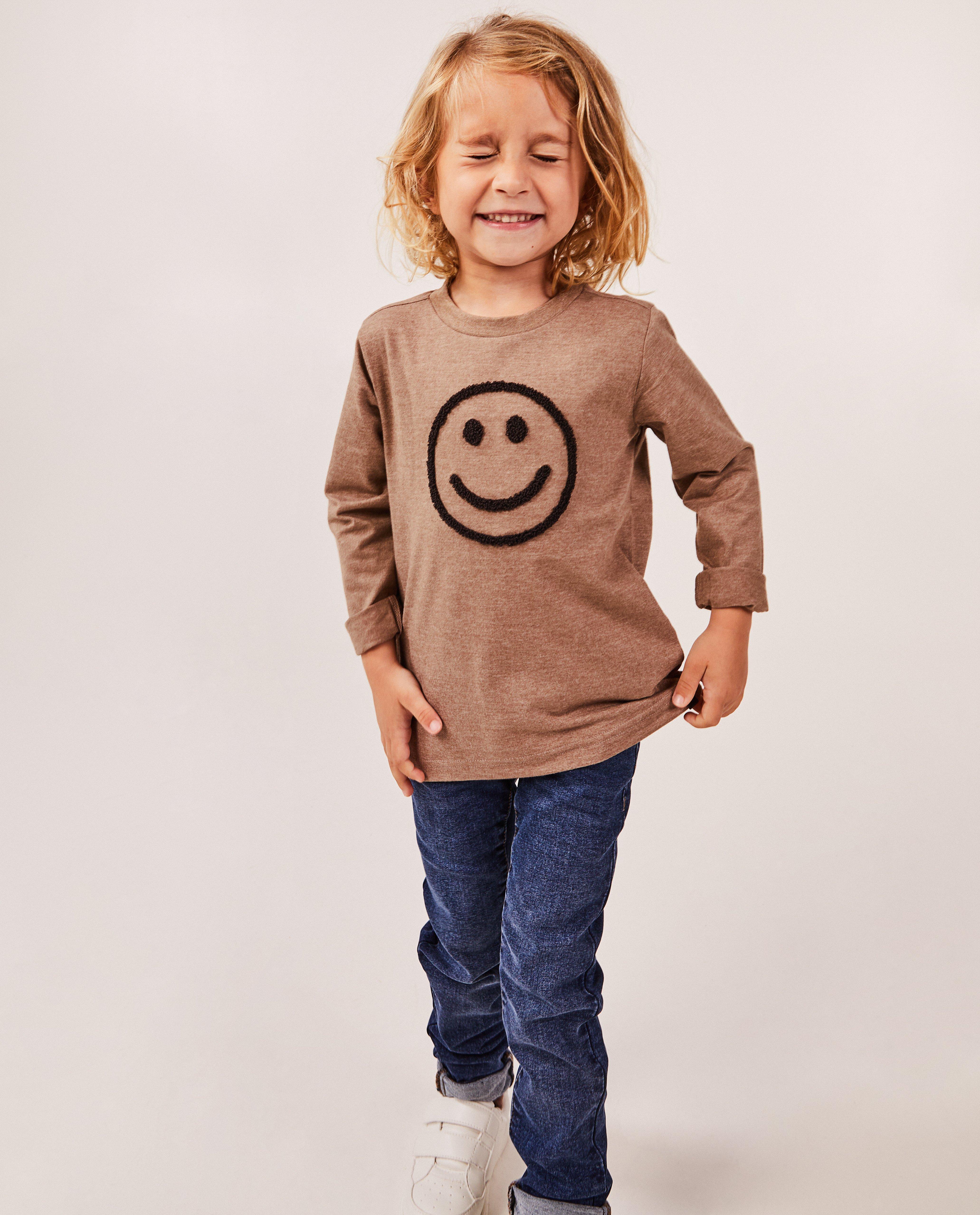 T-shirt à manches longues avec imprimé en fil bouclette - null - Kidz Nation