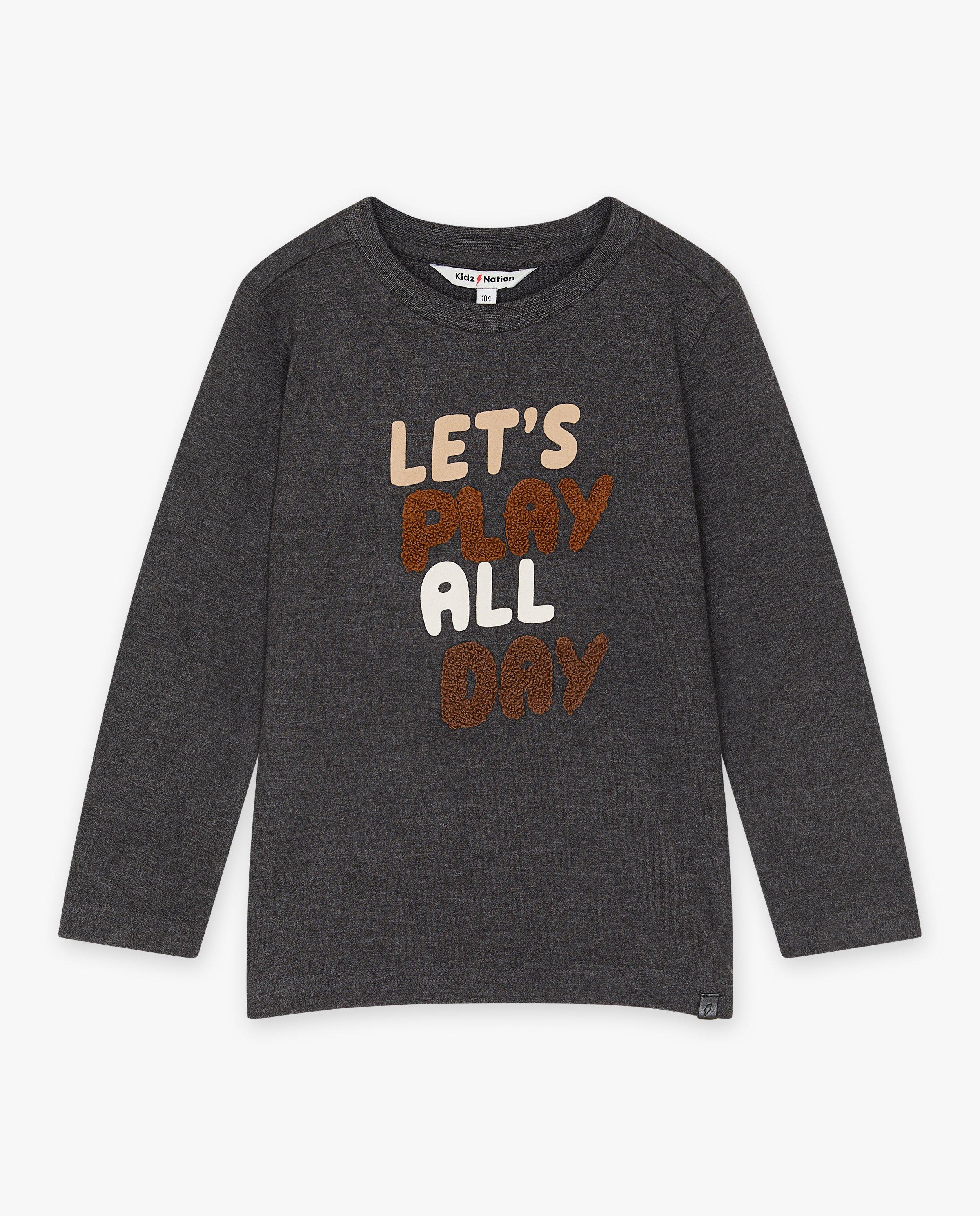 T-shirts - Longsleeve met bouclé-print