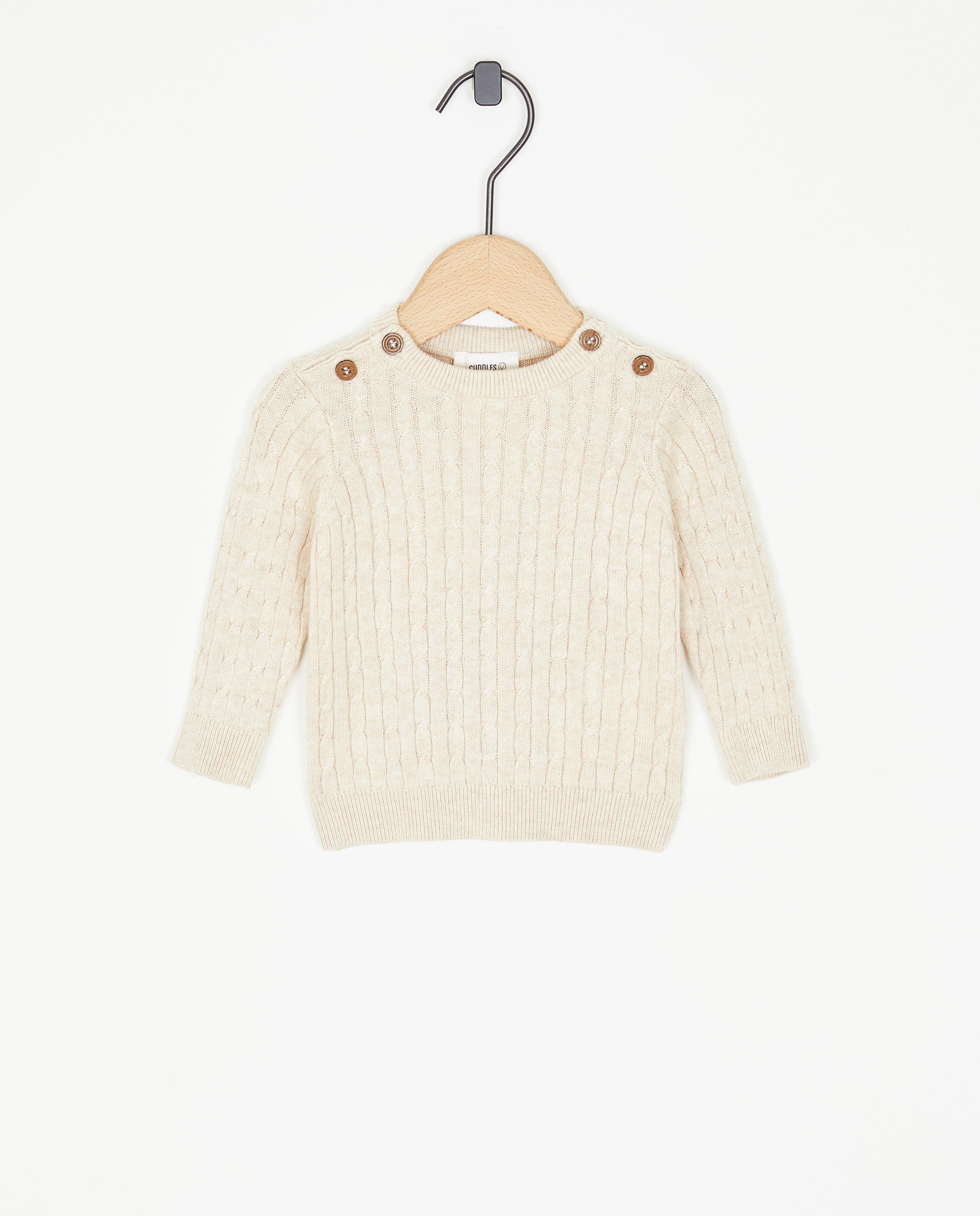 Pull beige à torsades - null - Newborn 50-68
